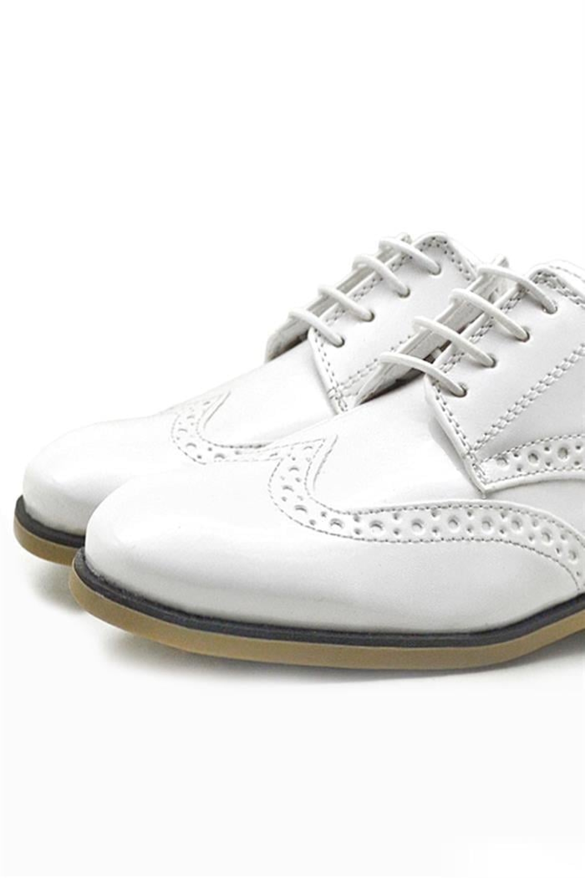 Titan Beyaz Rugan Bağcıklı Klasik Erkek Çocuk Klasik Ayakkabı - Görsel 7