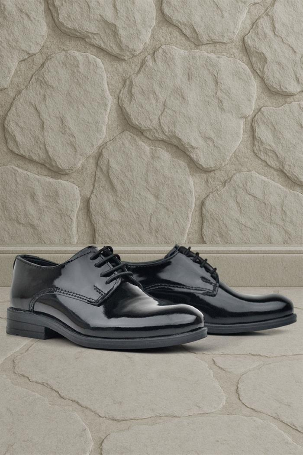 Siyah Rugan Bağcıklı Oxford Çocuk Ayakkabı - Görsel 2