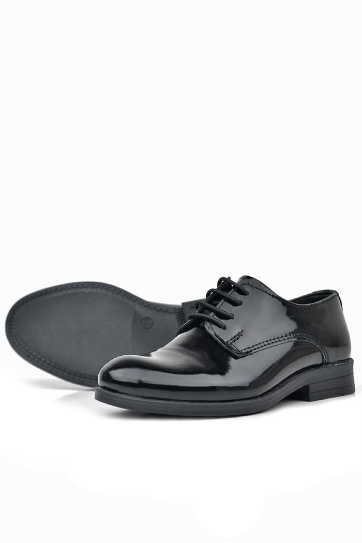 Siyah Rugan Bağcıklı Oxford Çocuk Okul Ayakkabısı - Görsel 7
