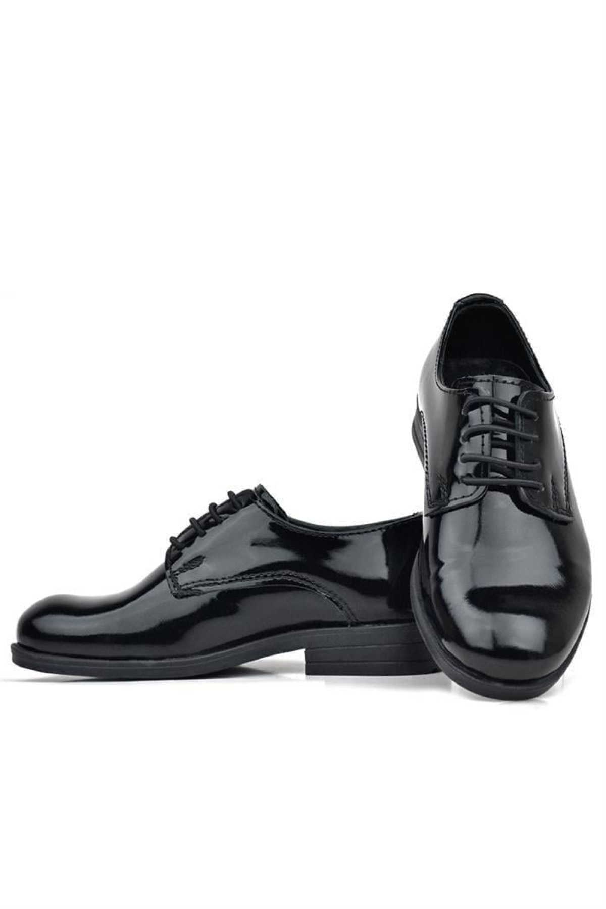 Siyah Rugan Bağcıklı Oxford Çocuk Okul Ayakkabısı - Görsel 8