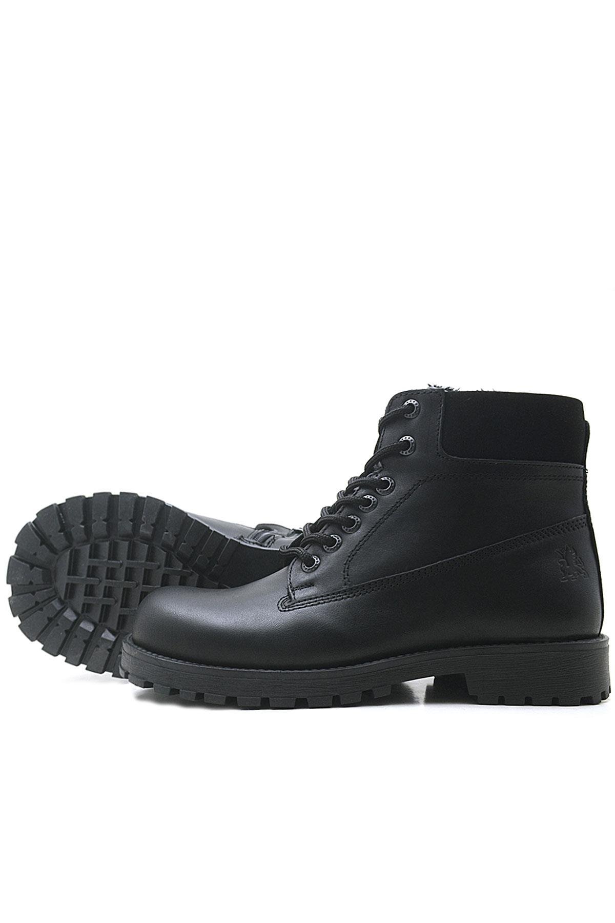 Neson Hakiki Deri Siyah Kışlık Bot Postal - Görsel 6