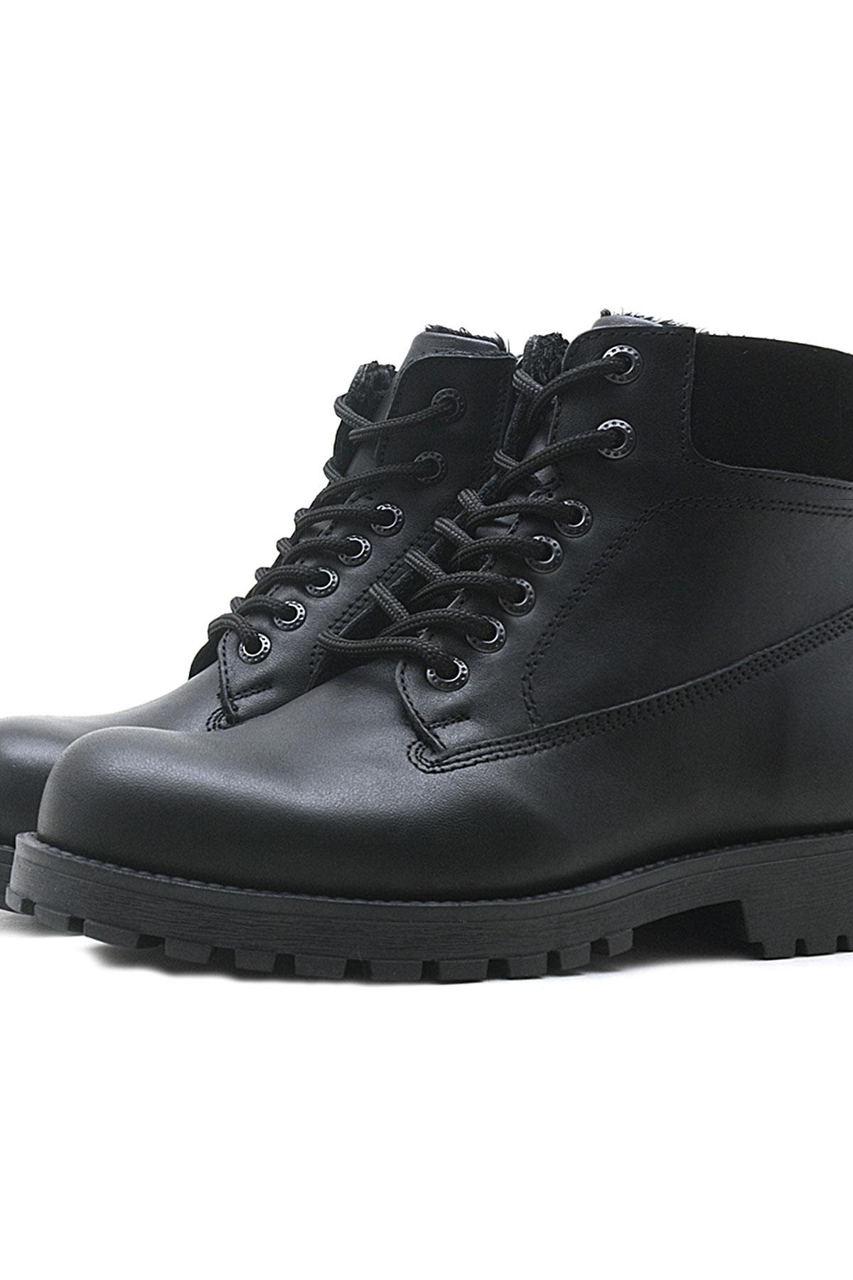Neson Hakiki Deri Siyah Kışlık Bot Postal - Görsel 7