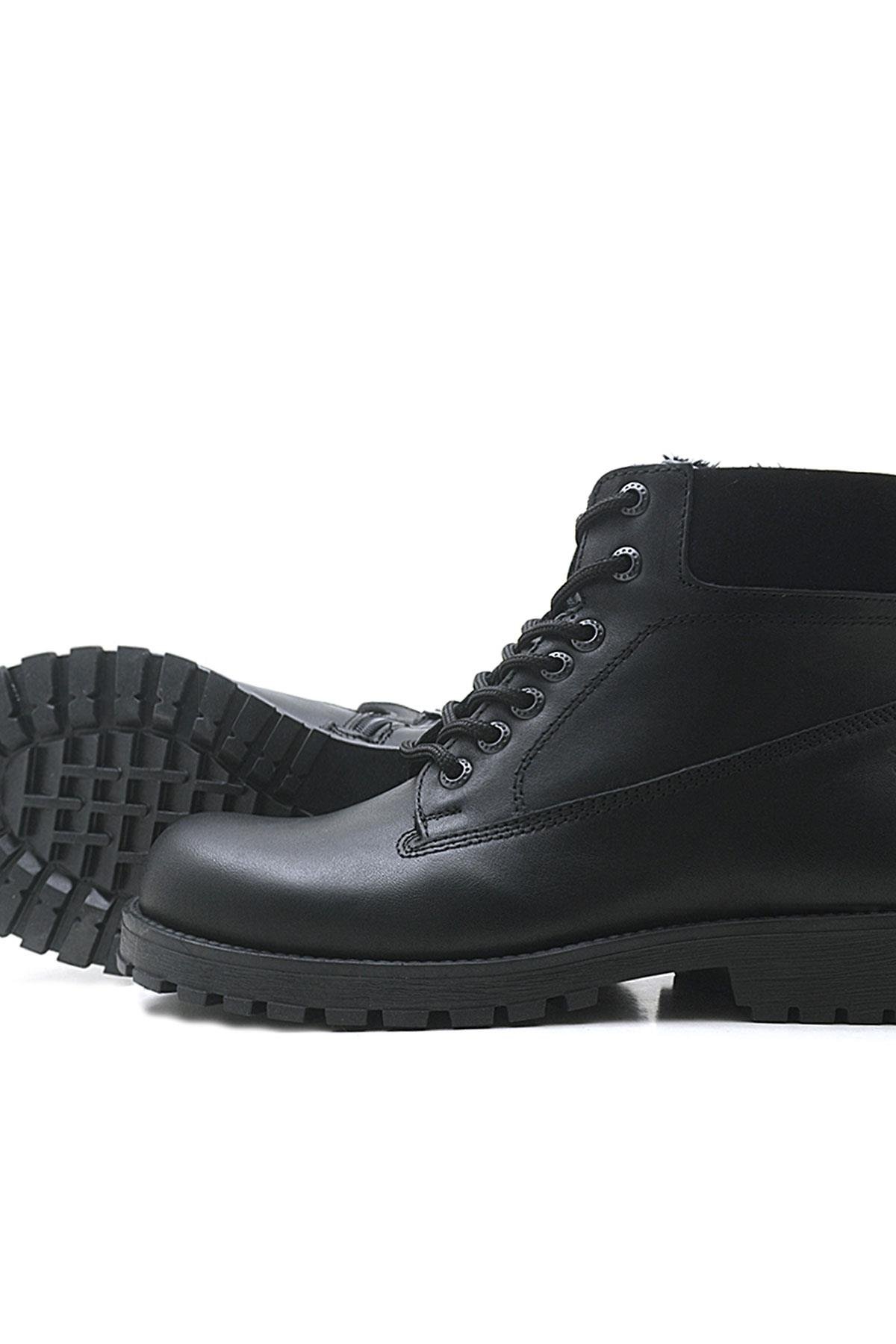 Neson Hakiki Deri Siyah Kışlık Bot Postal - Görsel 8