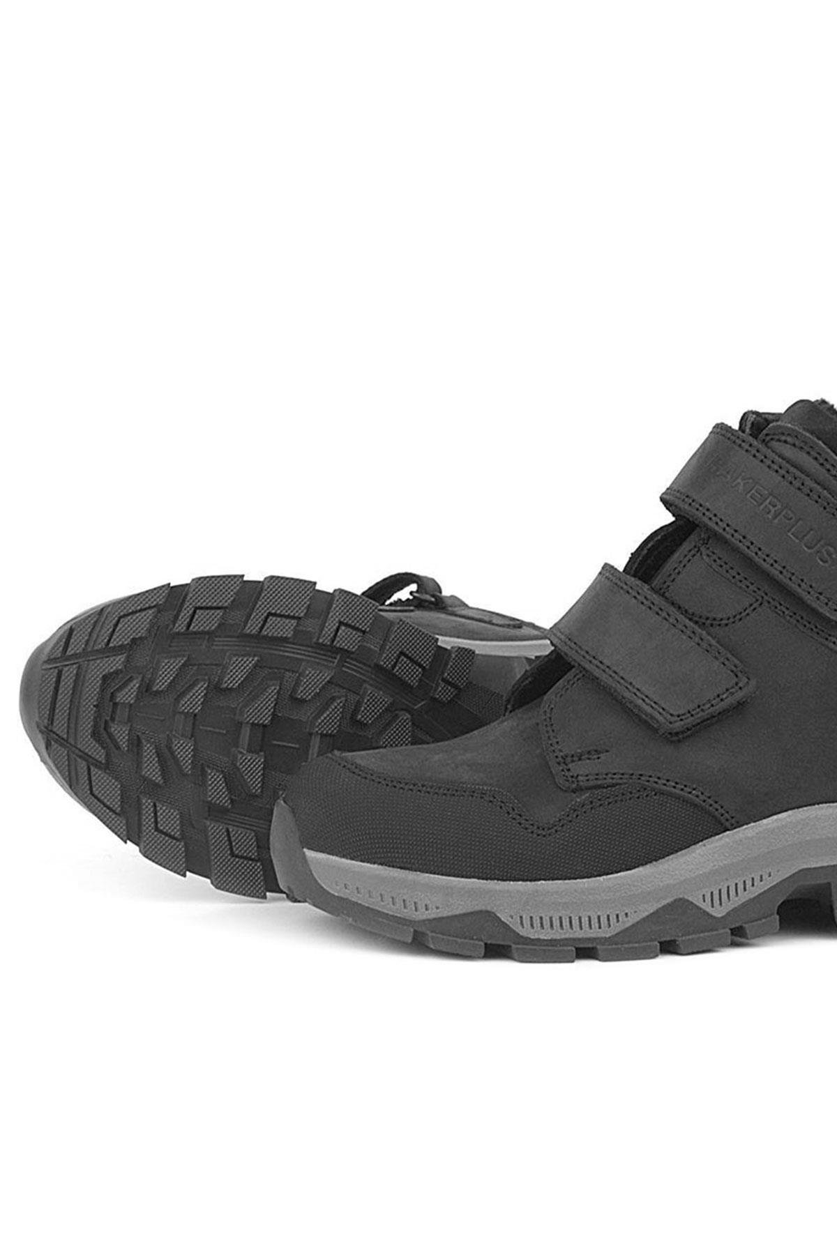 Trekking Hakiki Deri Siyah Cırtlı Erkek Çocuk Bot - Görsel 7