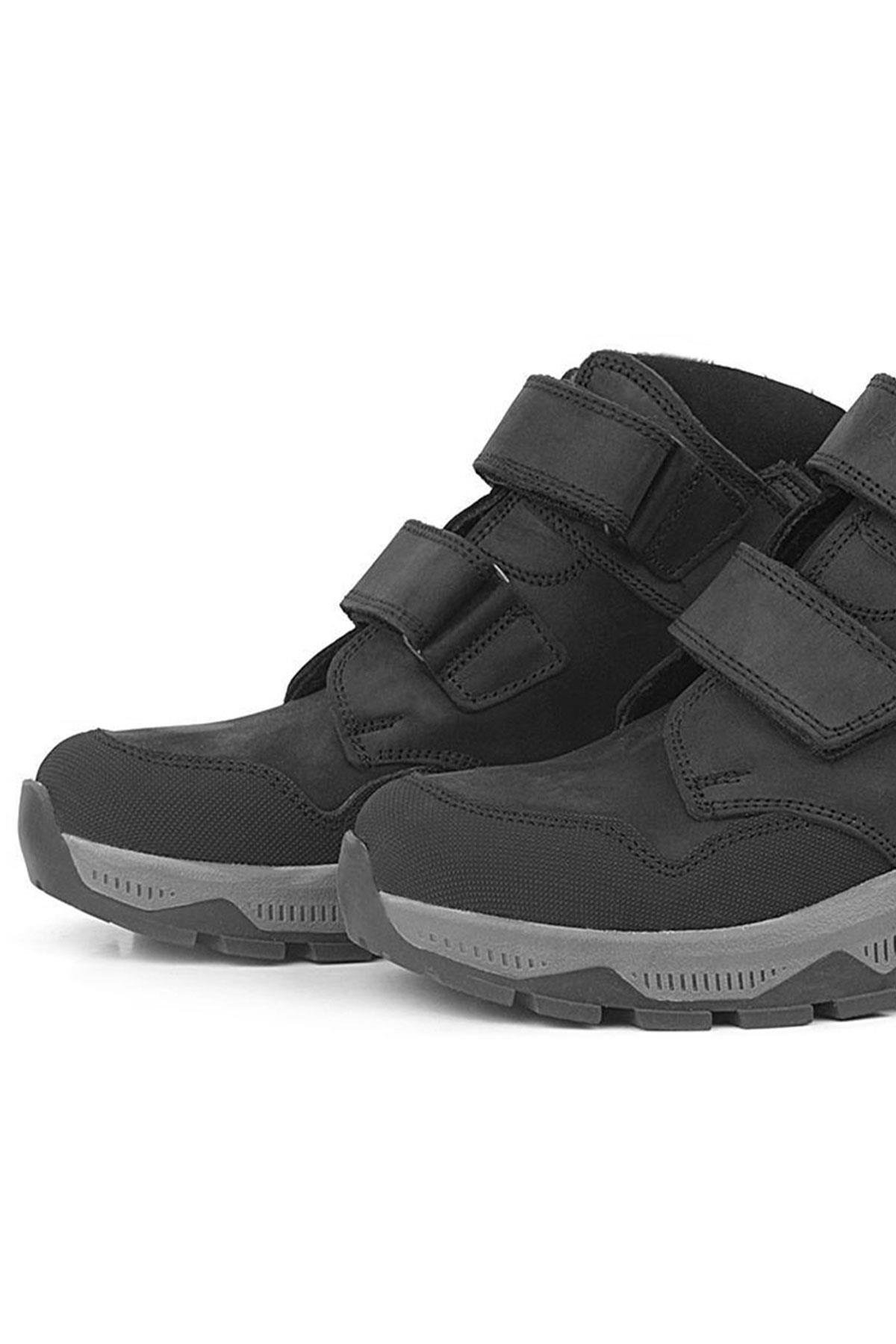 Trekking Hakiki Deri Siyah Cırtlı Erkek Çocuk Bot - Görsel 8