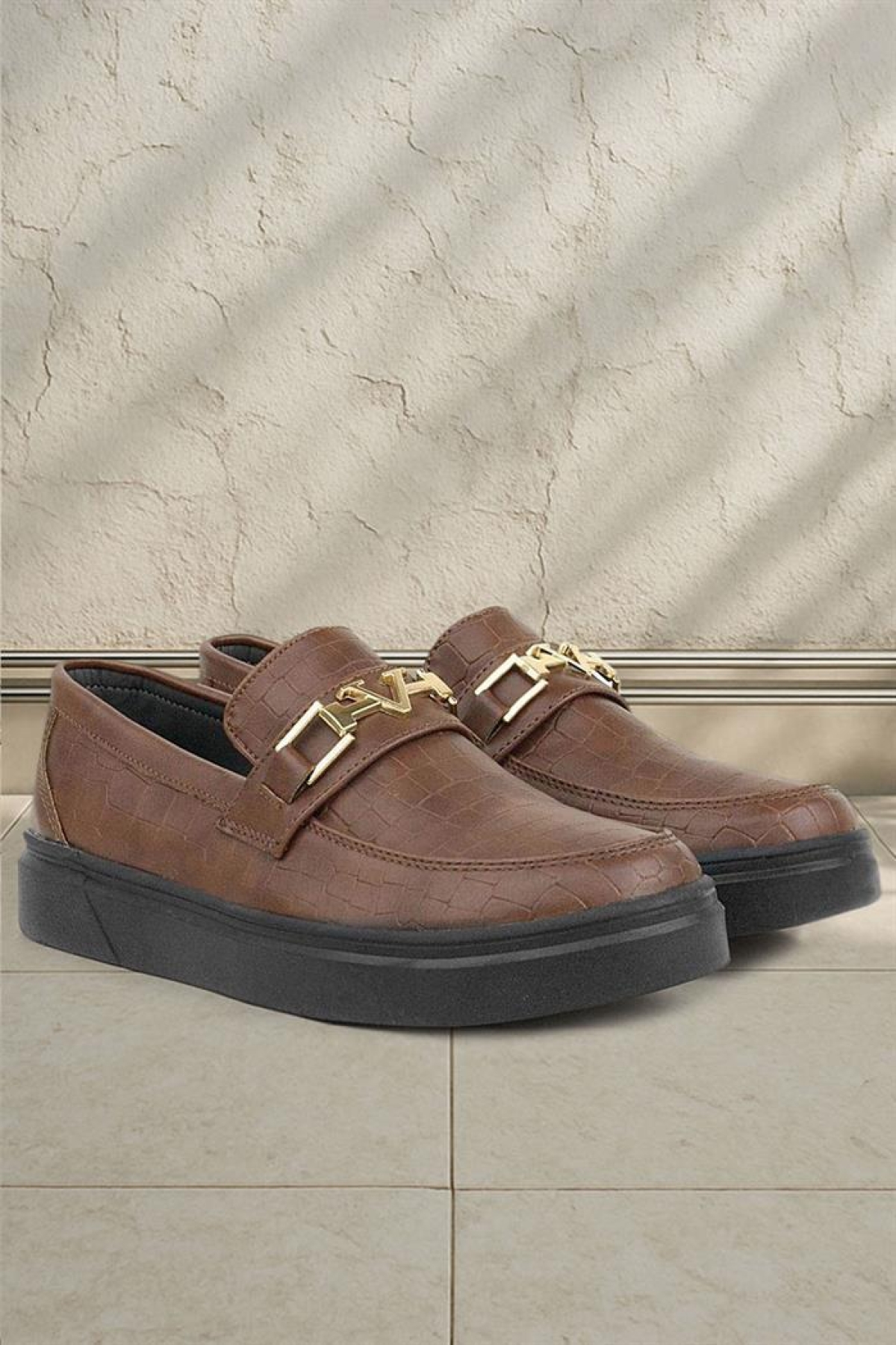 Taba Tokalı Loafer Çocuk Klasik Ayakkabı - Görsel 2