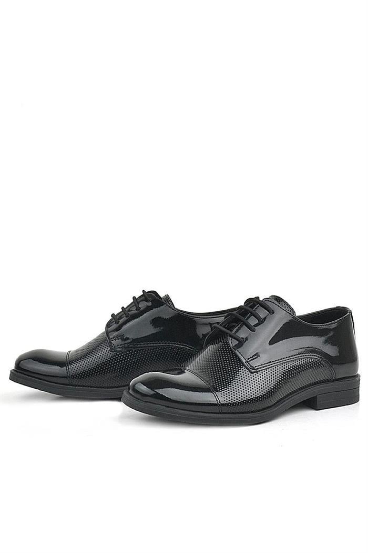 Siyah Rugan Bağcıklı Oxford Çocuk Klasik Ayakkabı - Görsel 6
