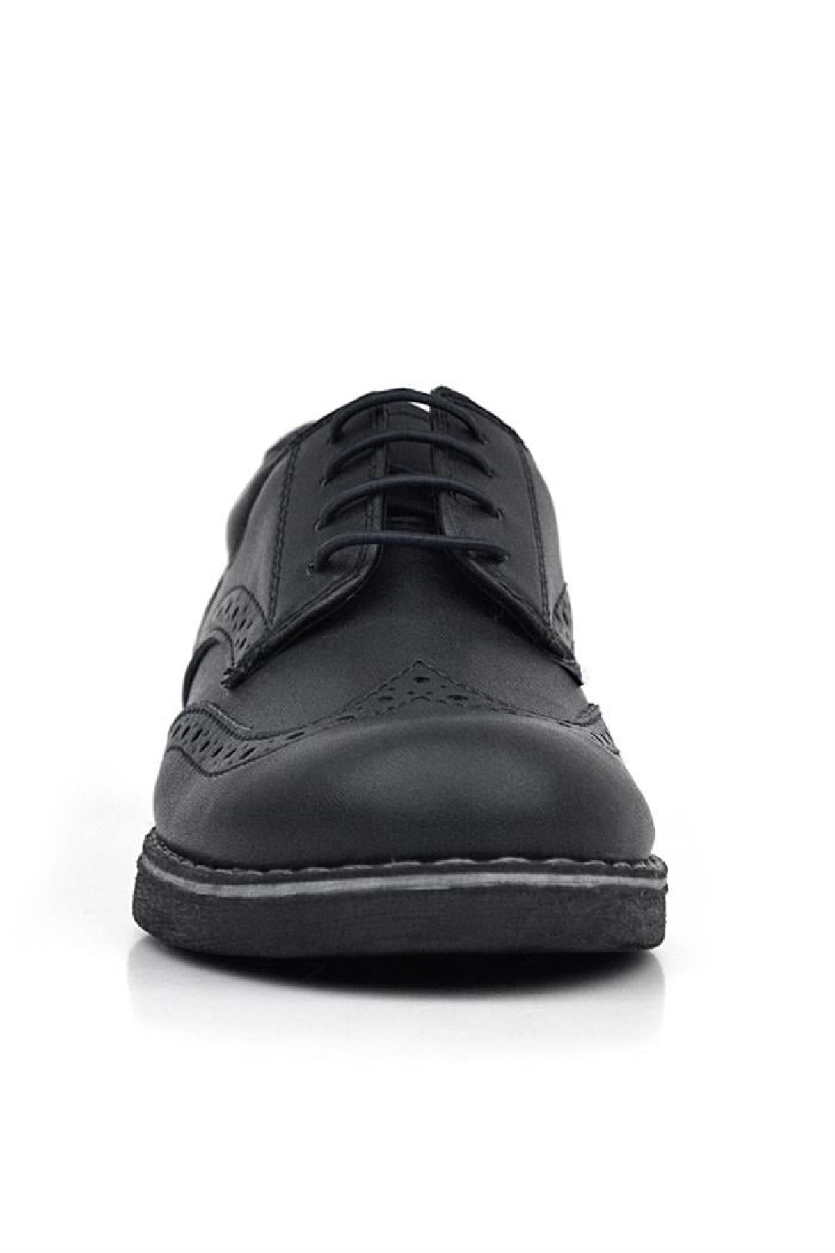 Hidra Siyah Mat Bağcıklı Klasik Erkek Çocuk Ayakkabı - Görsel 4