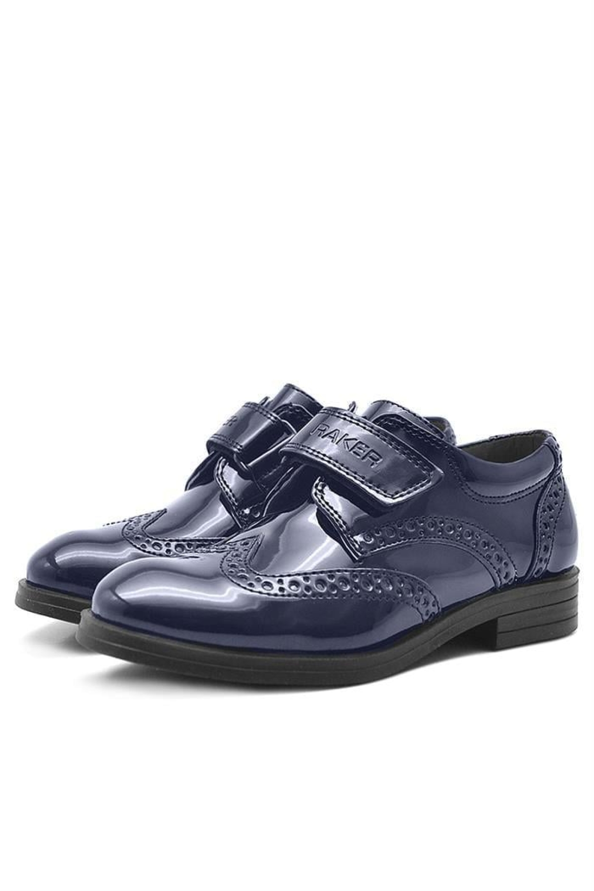 Lacivert Cırtlı Oxford Erkek Çocuk Rugan Ayakkabı - Görsel 5