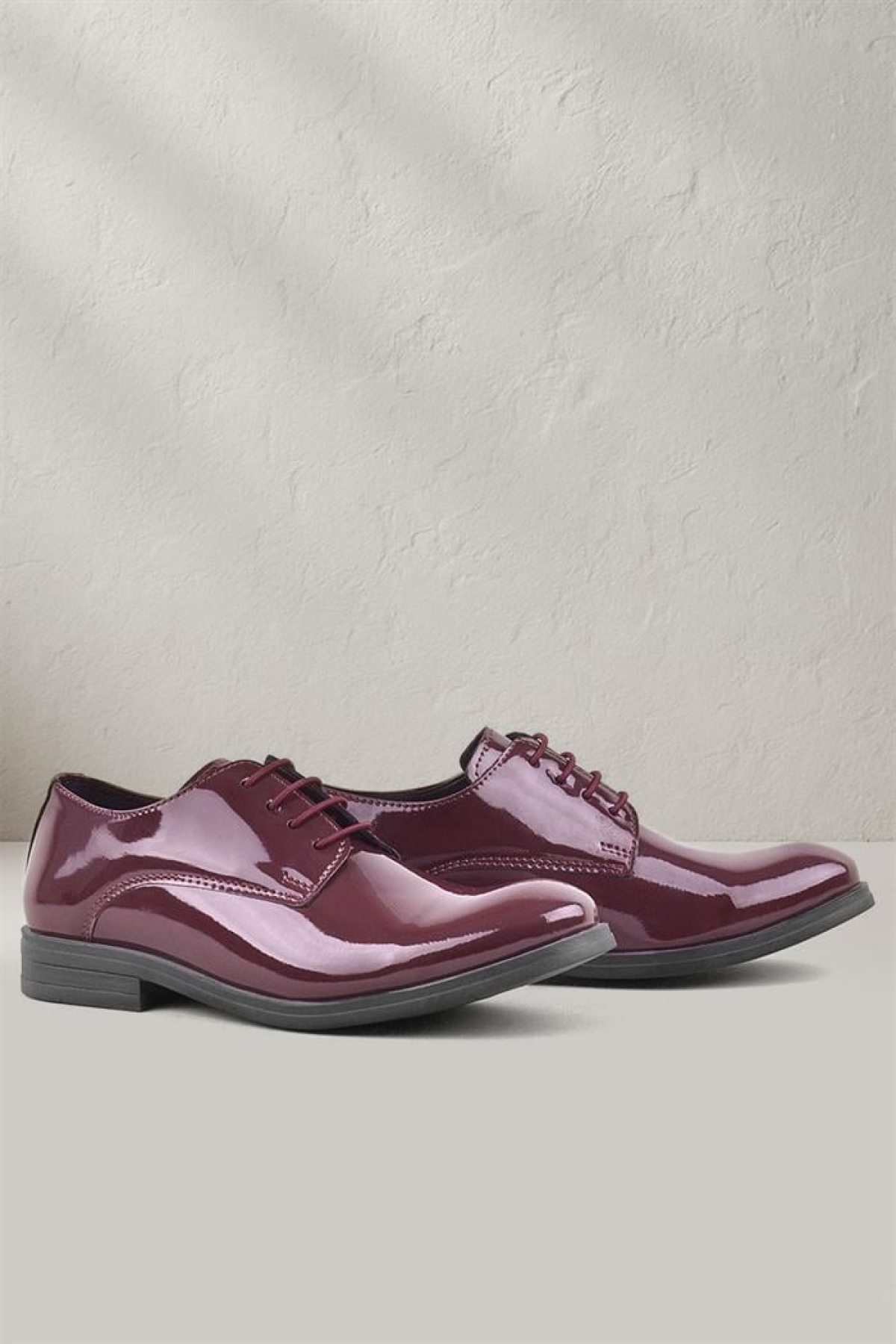 Bordo Rugan Bağcıklı Oxford Çocuk Okul Ayakkabısı - Görsel 2