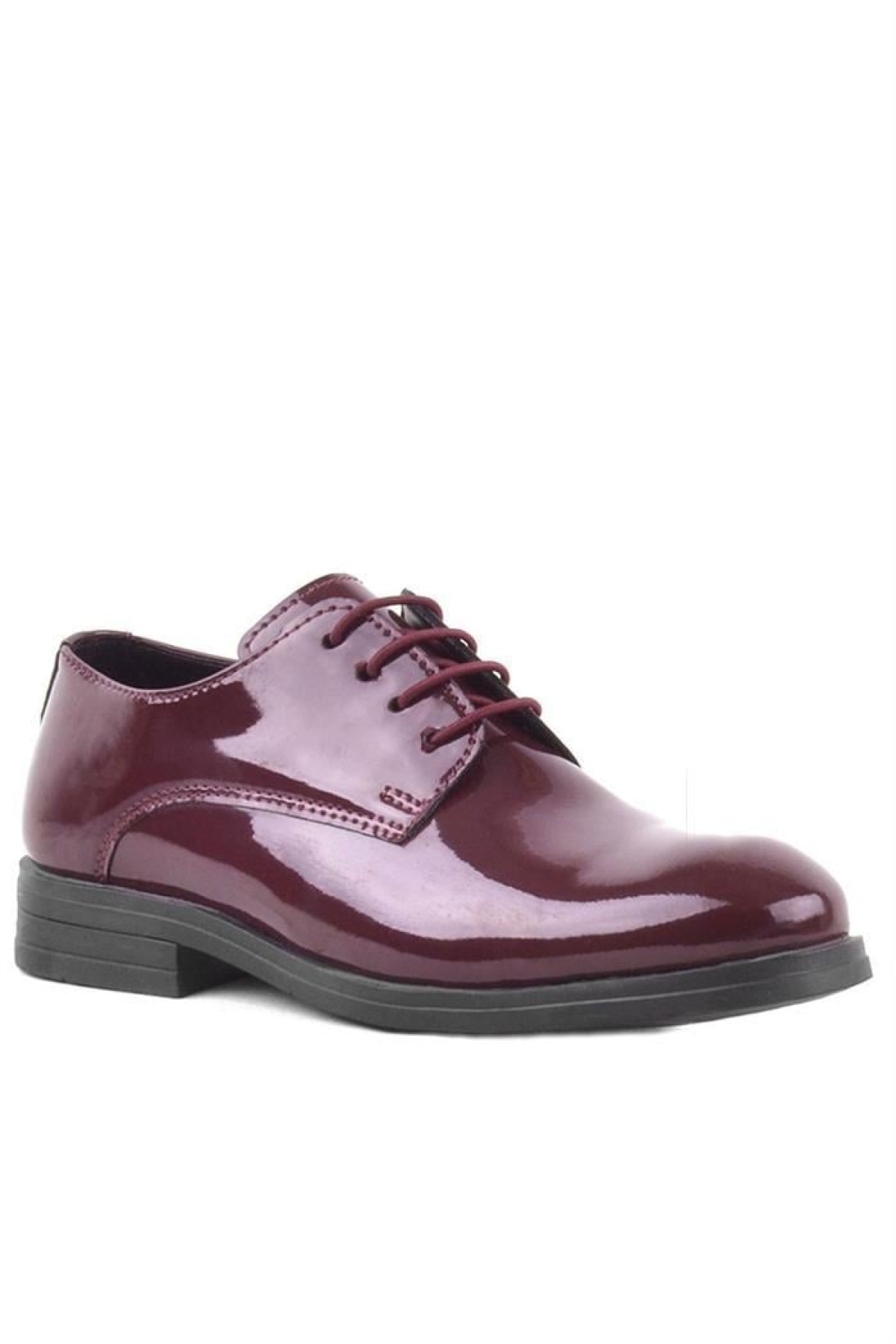 Bordo Rugan Bağcıklı Oxford Çocuk Okul Ayakkabısı - Görsel 3