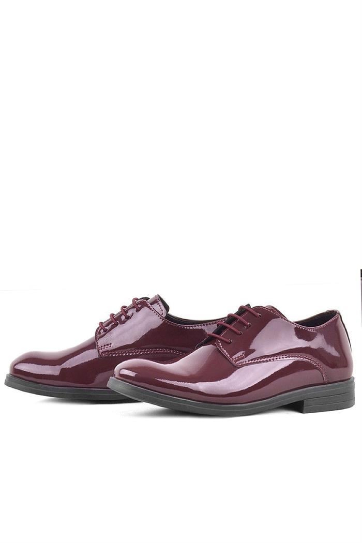 Bordo Rugan Bağcıklı Oxford Çocuk Okul Ayakkabısı - Görsel 6