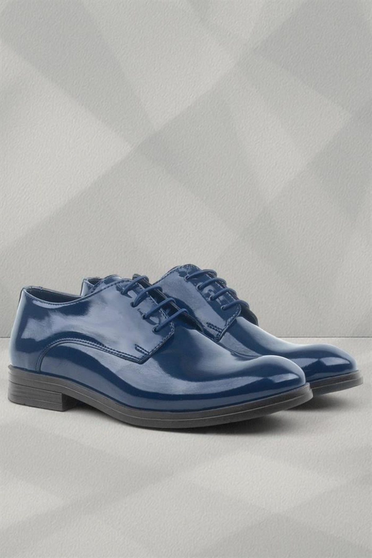 Lacivert Rugan Bağcıklı Oxford Çocuk Okul Ayakkabısı - Görsel 2