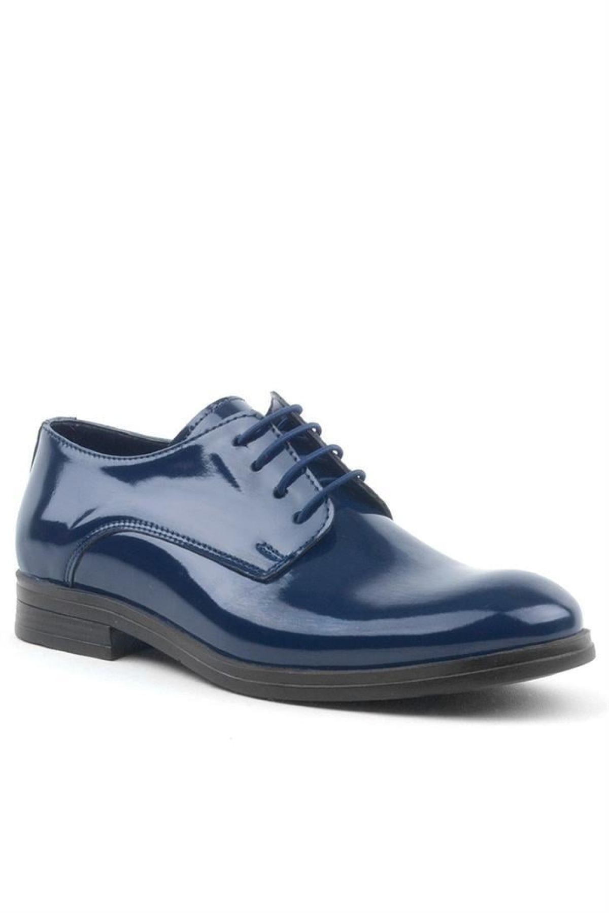 Lacivert Rugan Bağcıklı Oxford Çocuk Okul Ayakkabısı - Görsel 3