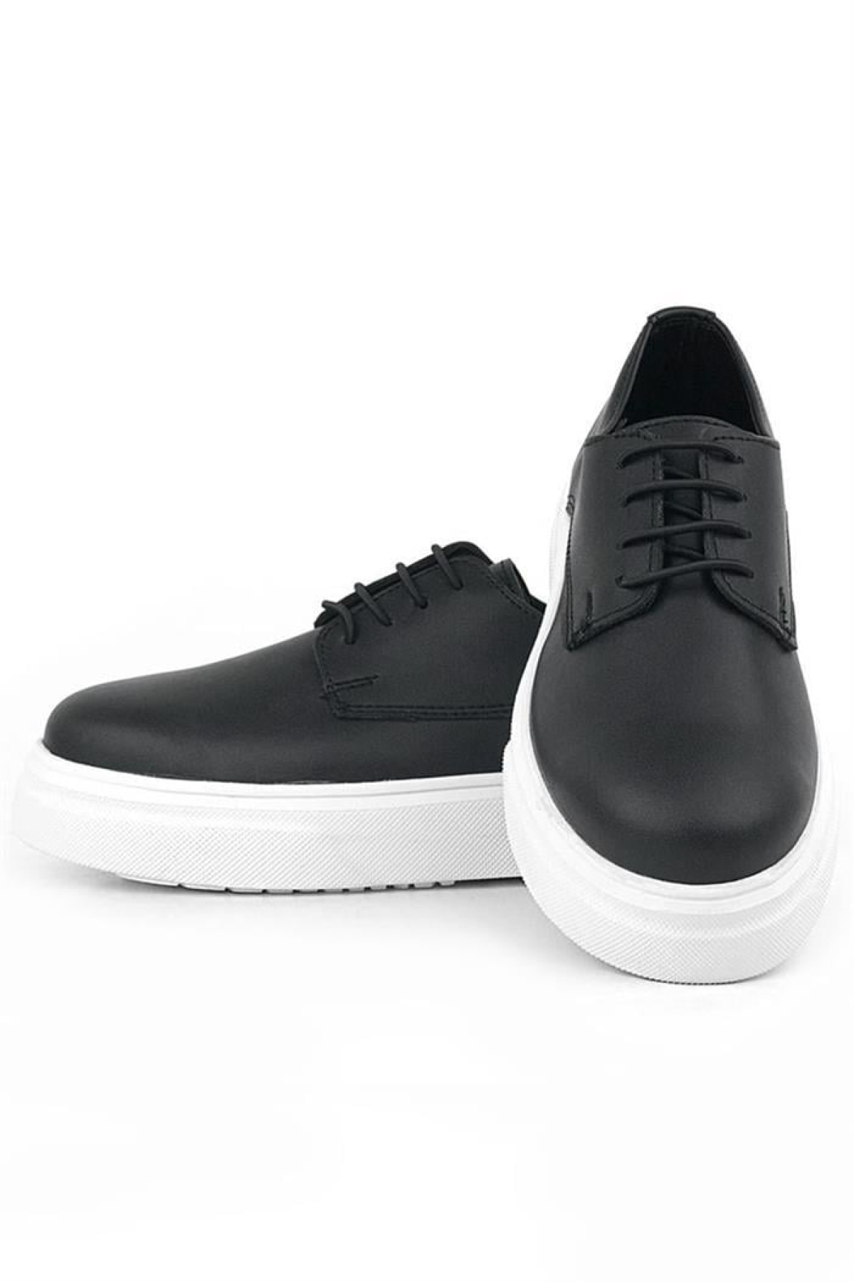 Derby Siyah Mat Beyaz Taban Çocuk Klasik Ayakkabı - Görsel 8