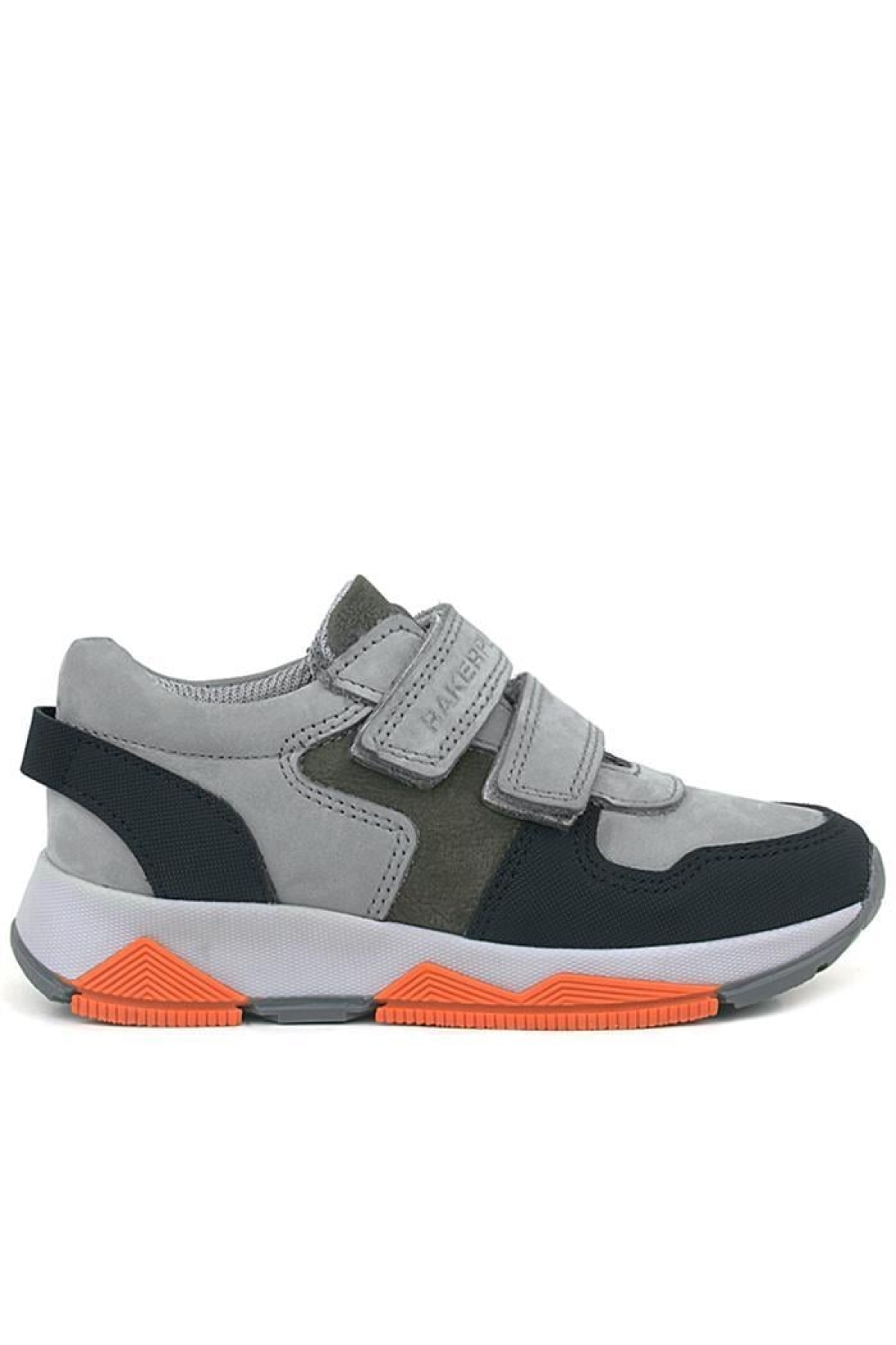 Hakiki Deri Gri Siyah Çocuk Sneakers Spor Ayakkabı - Görsel 4