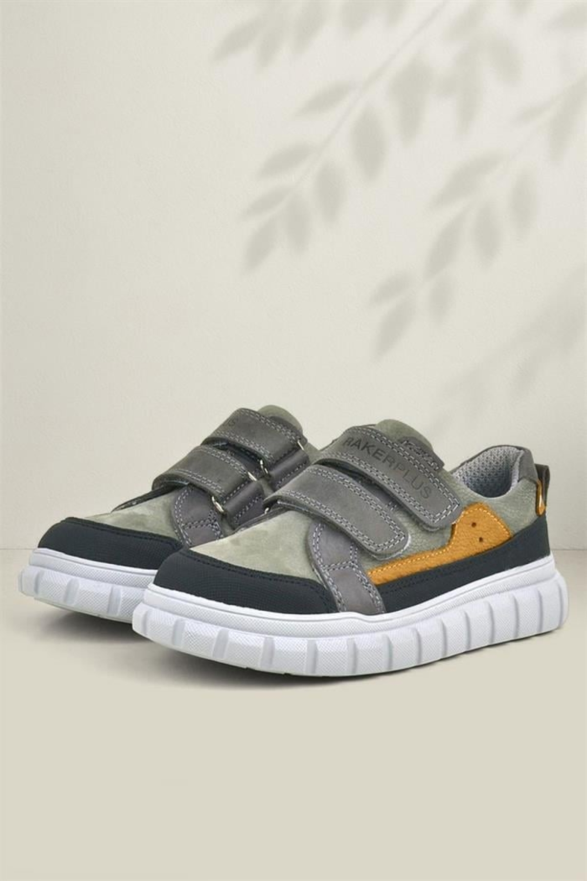 Hakiki Deri Gri Cırtlı Çocuk Günlük Spor Okul Ayakkabı - Görsel 3