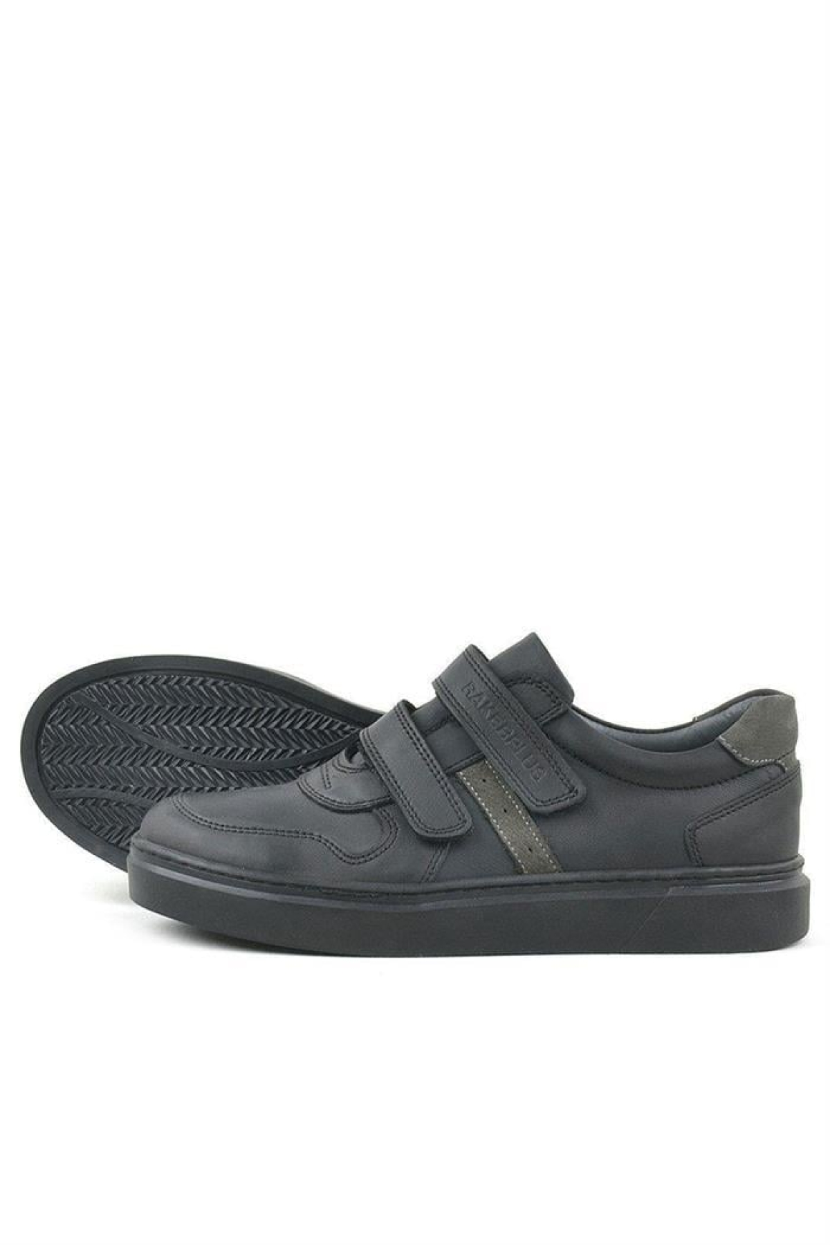 Hakiki Deri Siyah Cırtlı Erkek Çocuk Sneaker Ayakkabı - Görsel 6