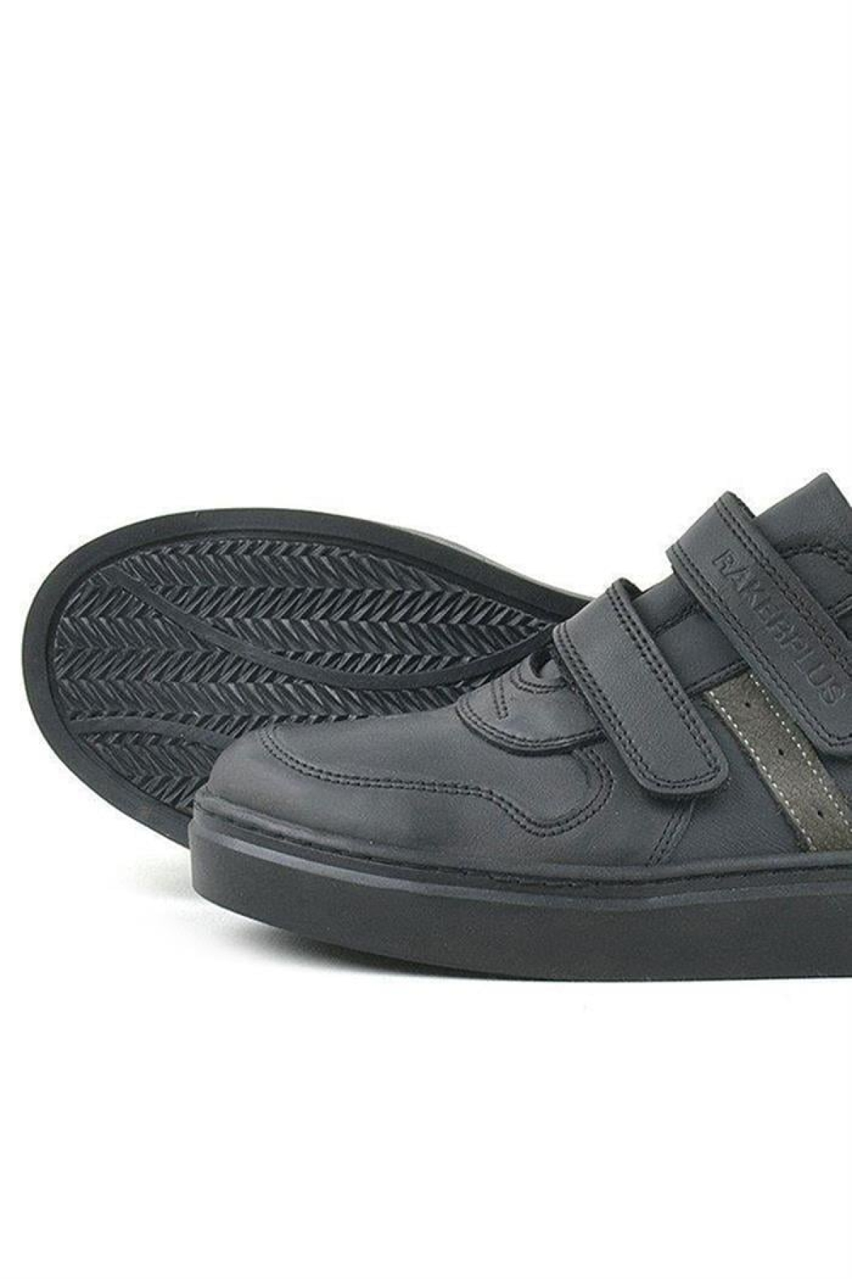 Hakiki Deri Siyah Cırtlı Erkek Çocuk Sneaker Ayakkabı - Görsel 7