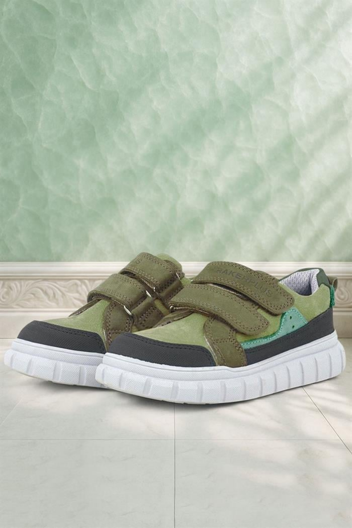 Hakiki Deri Yeşil Cırtlı Günlük Spor Çocuk Okul Ayakkabı - Görsel 3