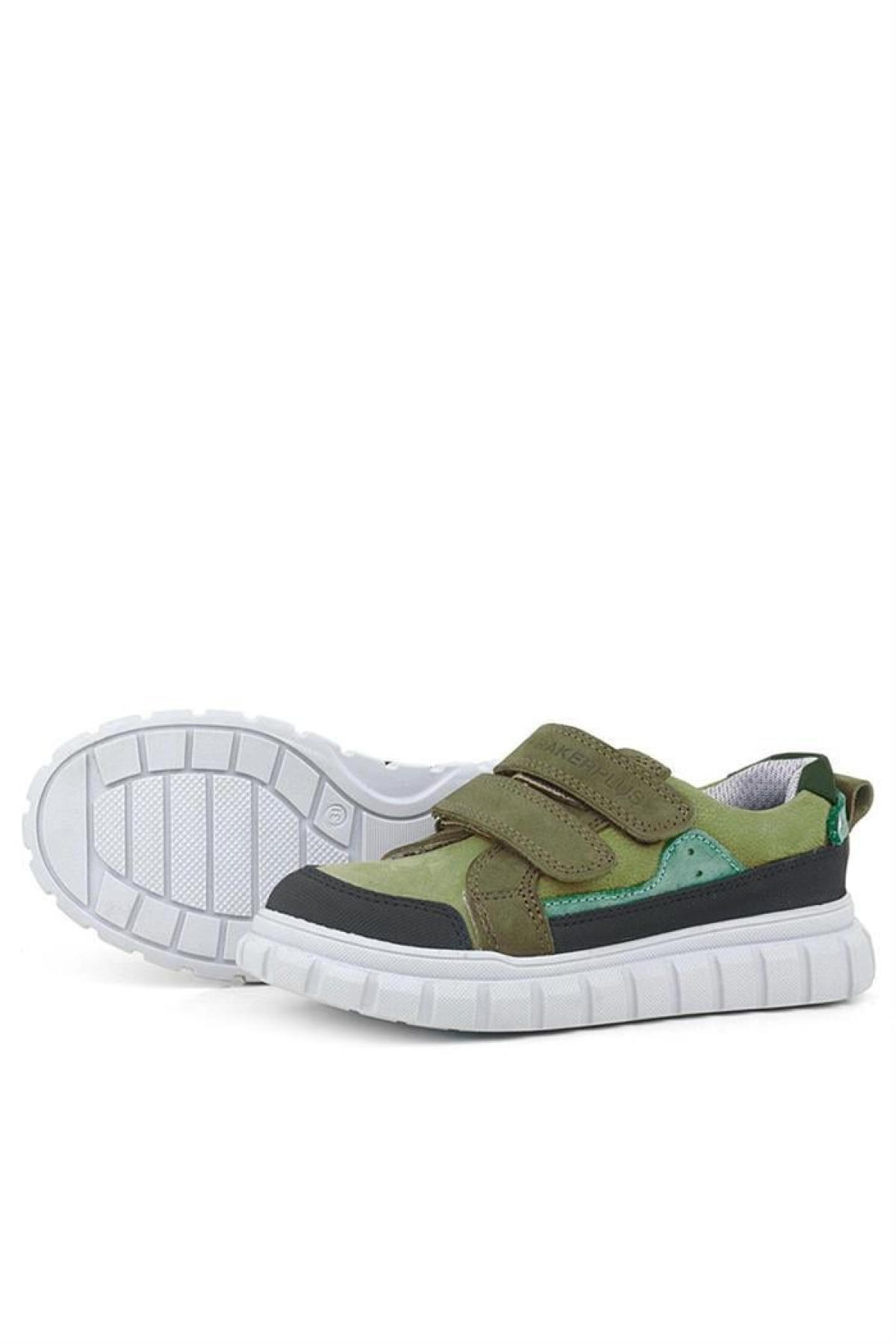 Hakiki Deri Yeşil Cırtlı Günlük Spor Çocuk Okul Ayakkabı - Görsel 7