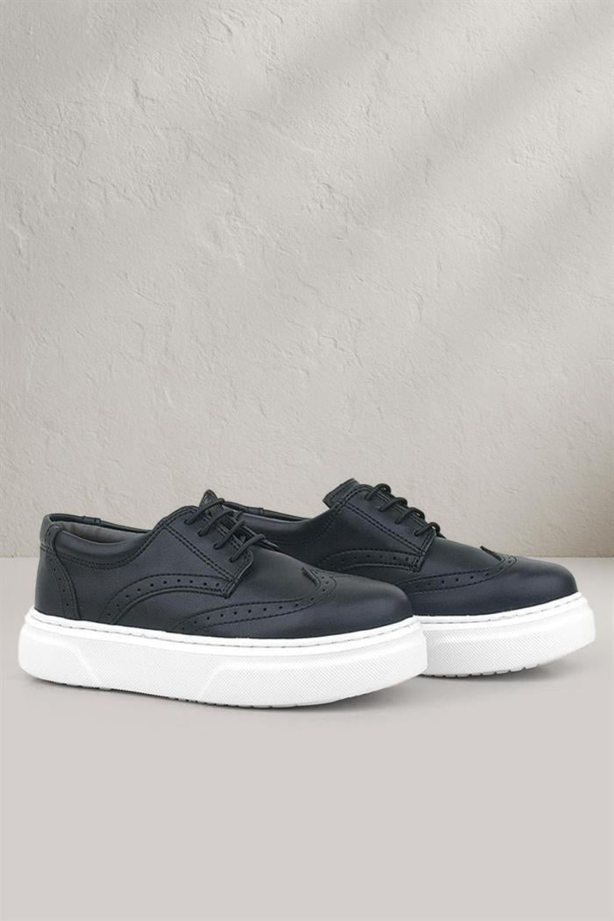 Siyah Beyaz Taban Oxford Çocuk Klasik Ayakkabı - Görsel 2