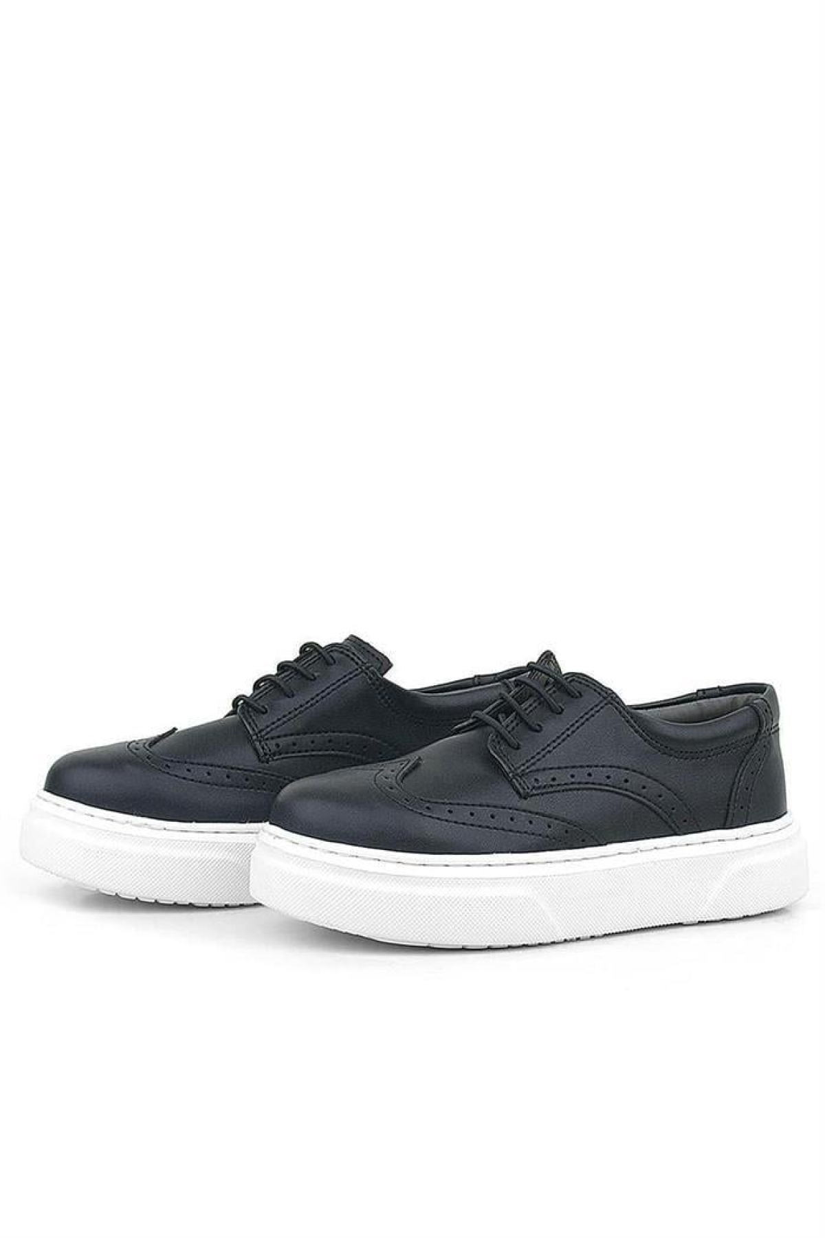 Siyah Beyaz Taban Oxford Çocuk Klasik Ayakkabı - Görsel 6