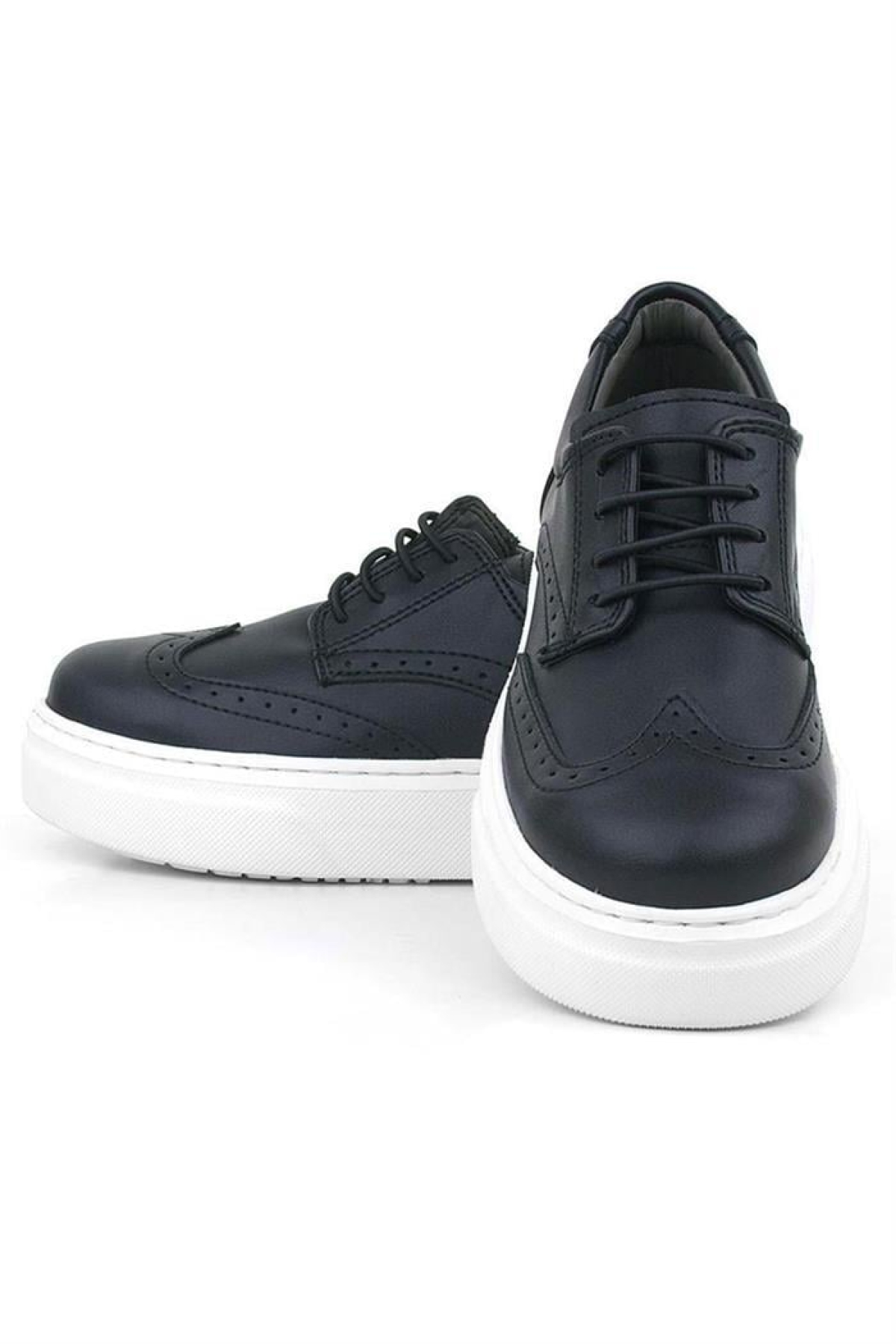 Siyah Beyaz Taban Oxford Çocuk Klasik Ayakkabı - Görsel 8