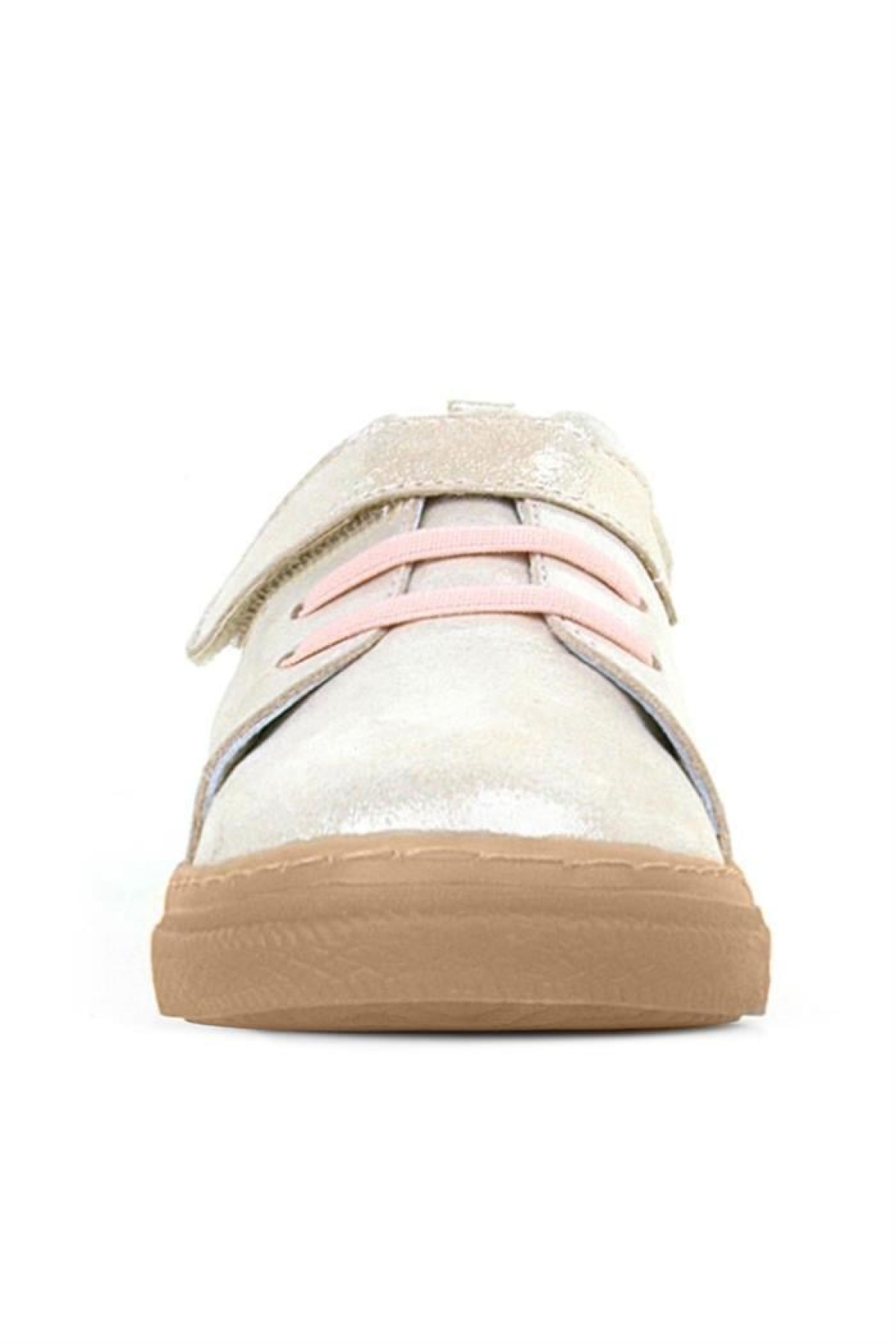 Anatomik Hakiki Deri Yumuşak Pudra Simli Lastikli Cırtlı Çocuk Ayakkabı - Görsel 4