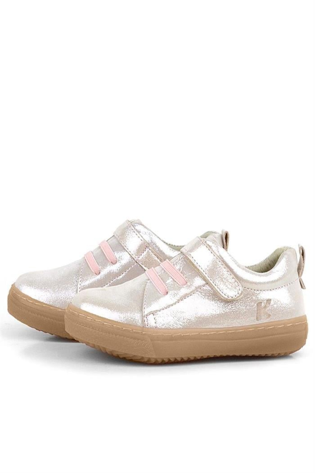 Anatomik Hakiki Deri Yumuşak Pudra Simli Lastikli Cırtlı Çocuk Ayakkabı - Görsel 6