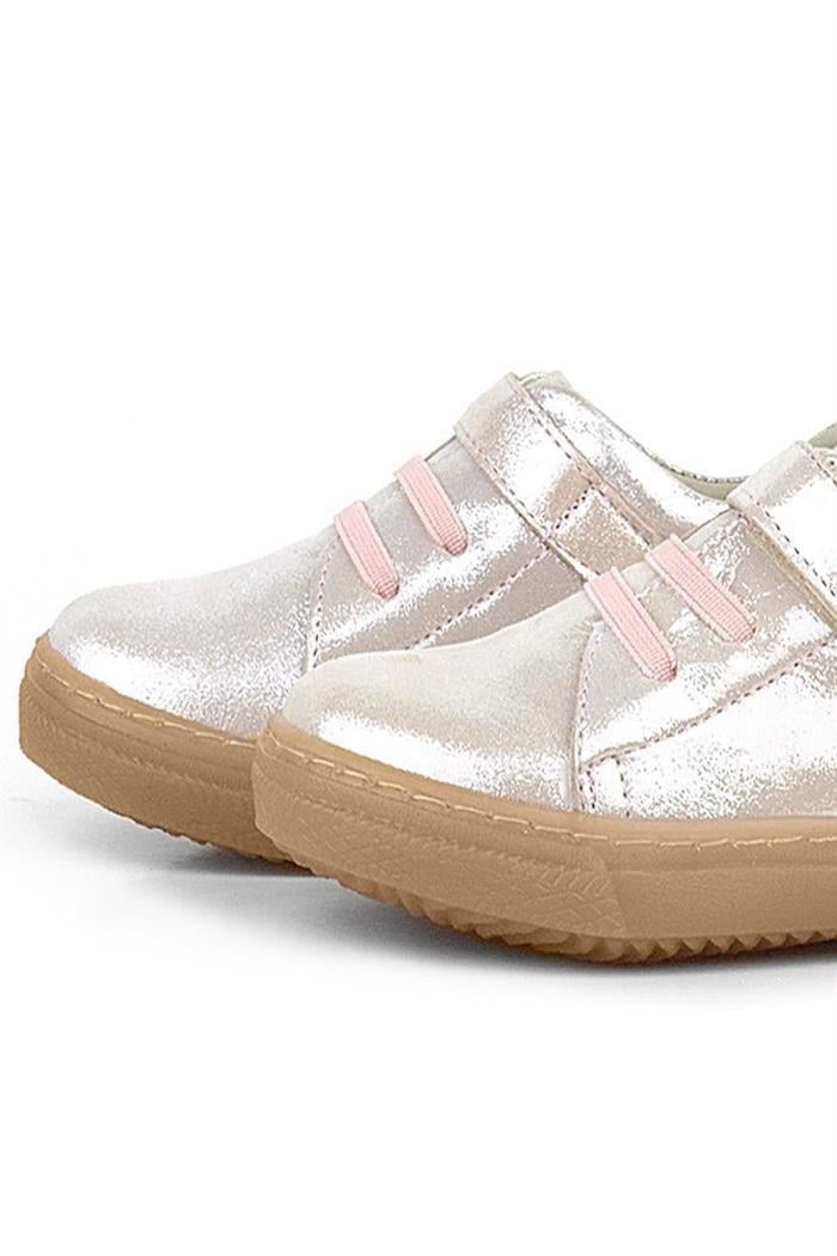 Anatomik Hakiki Deri Yumuşak Pudra Simli Lastikli Cırtlı Çocuk Ayakkabı - Görsel 8