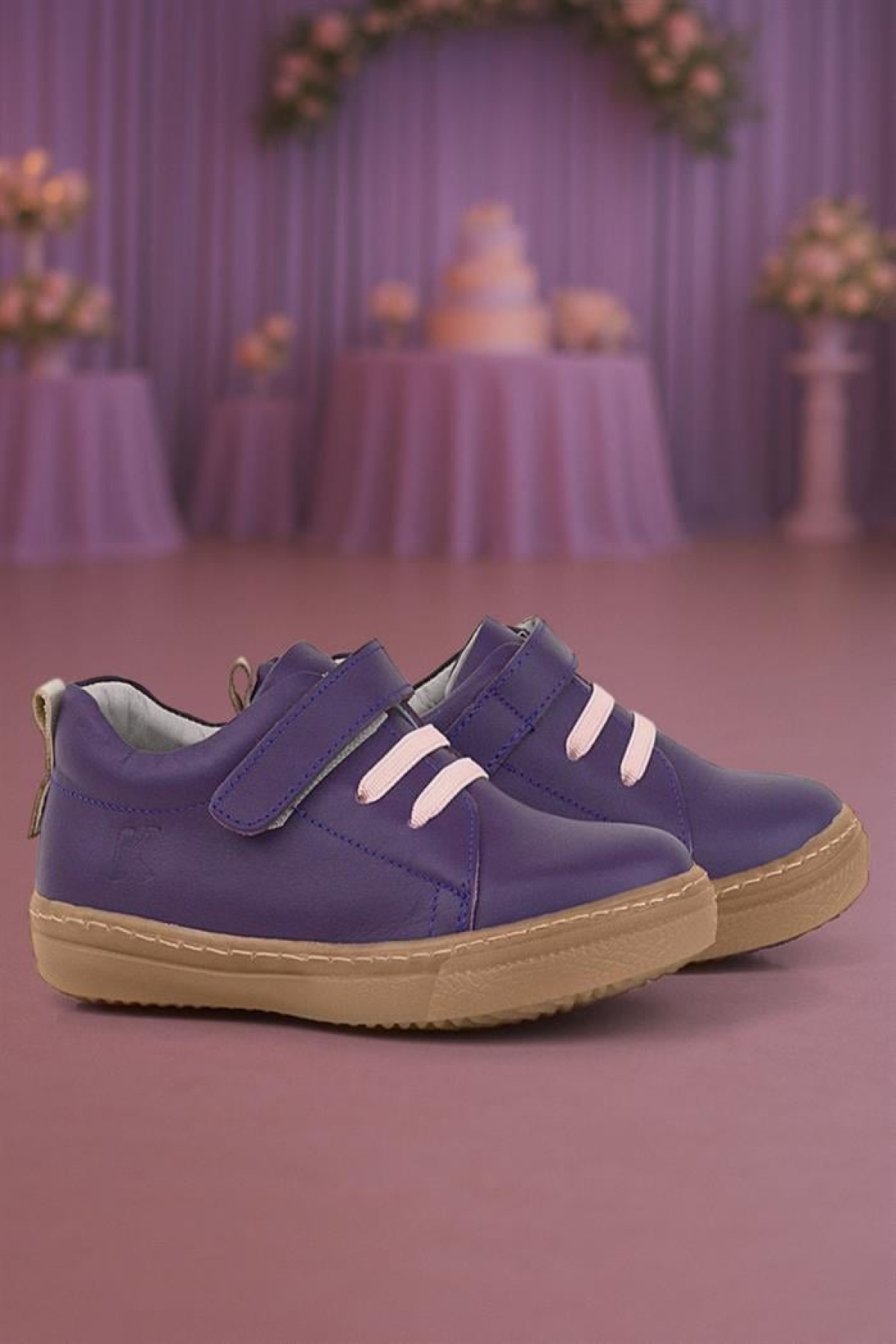 Anatomik Hakiki Deri Yumuşak Mor Lastikli Cırtlı Çocuk Ayakkabı - Görsel 2