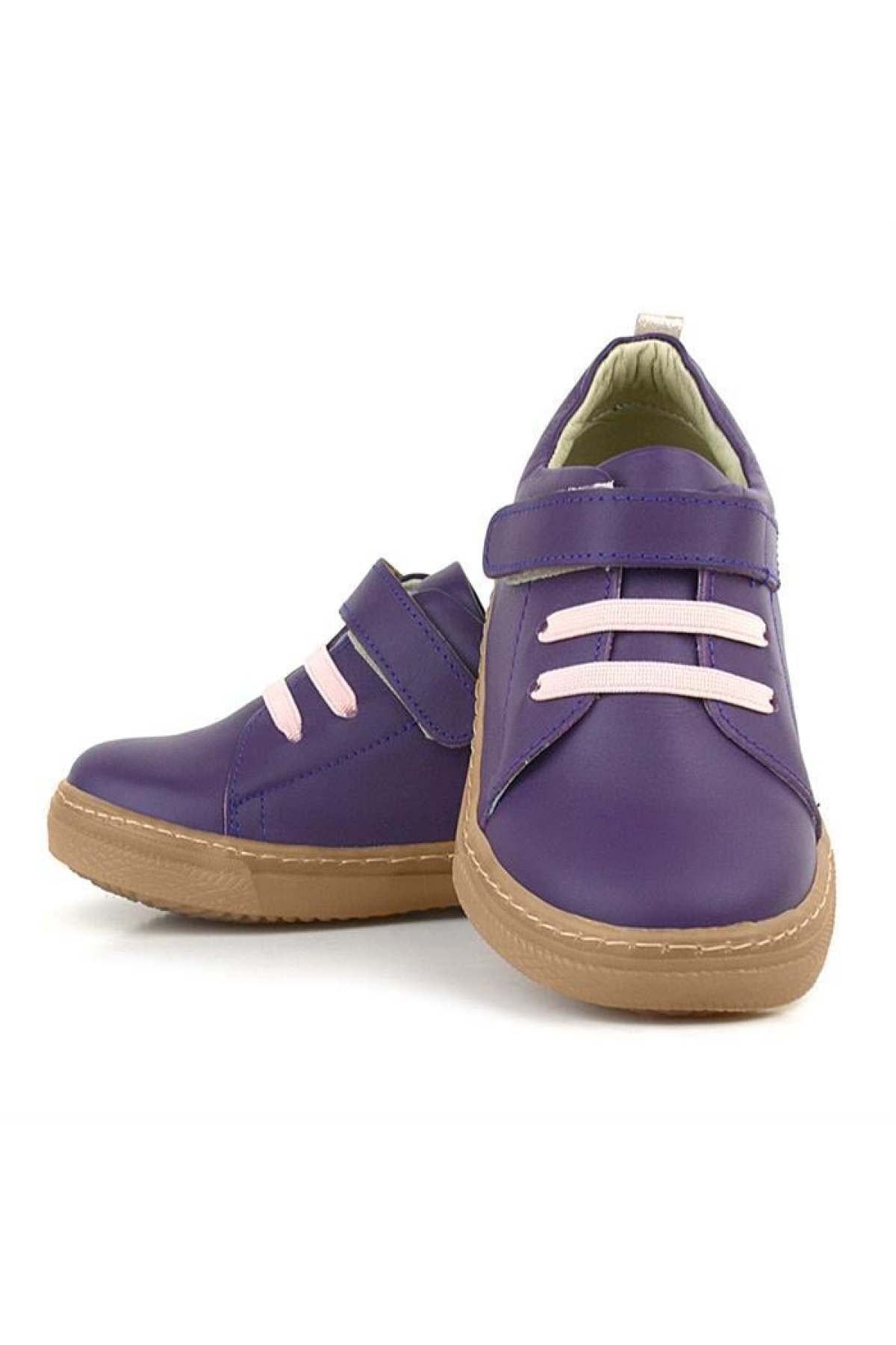 Anatomik Hakiki Deri Yumuşak Mor Lastikli Cırtlı Çocuk Ayakkabı - Görsel 8
