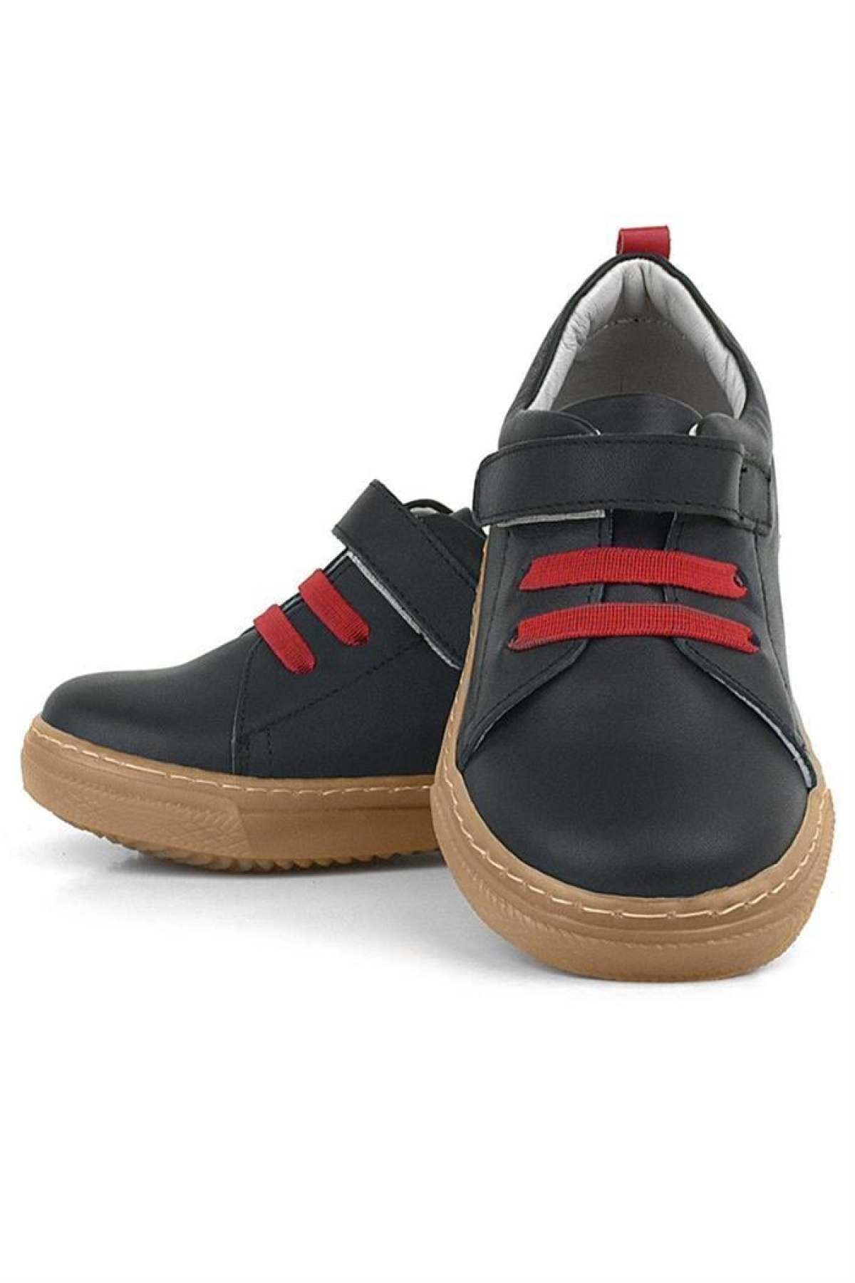 Anatomik Hakiki Deri Yumuşak Siyah Lastikli Cırtlı Çocuk Ayakkabı - Görsel 8