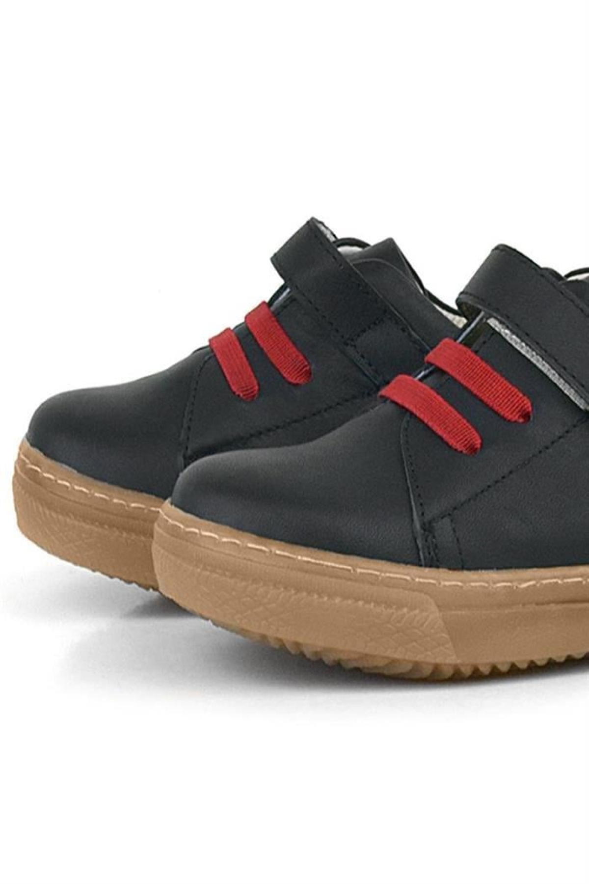 Anatomik Hakiki Deri Yumuşak Siyah Lastikli Cırtlı Çocuk Ayakkabı - Görsel 9