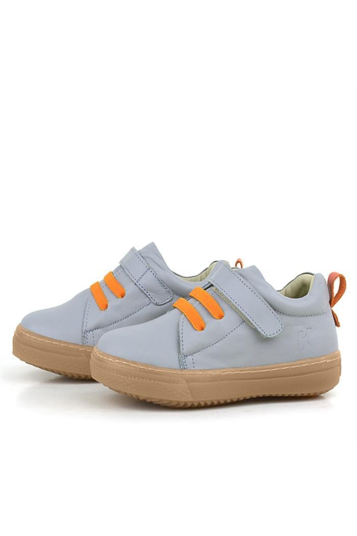 Anatomik Hakiki Deri Gri Yumuşak Lastikli Cırtlı Çocuk Ayakkabı - Görsel 6