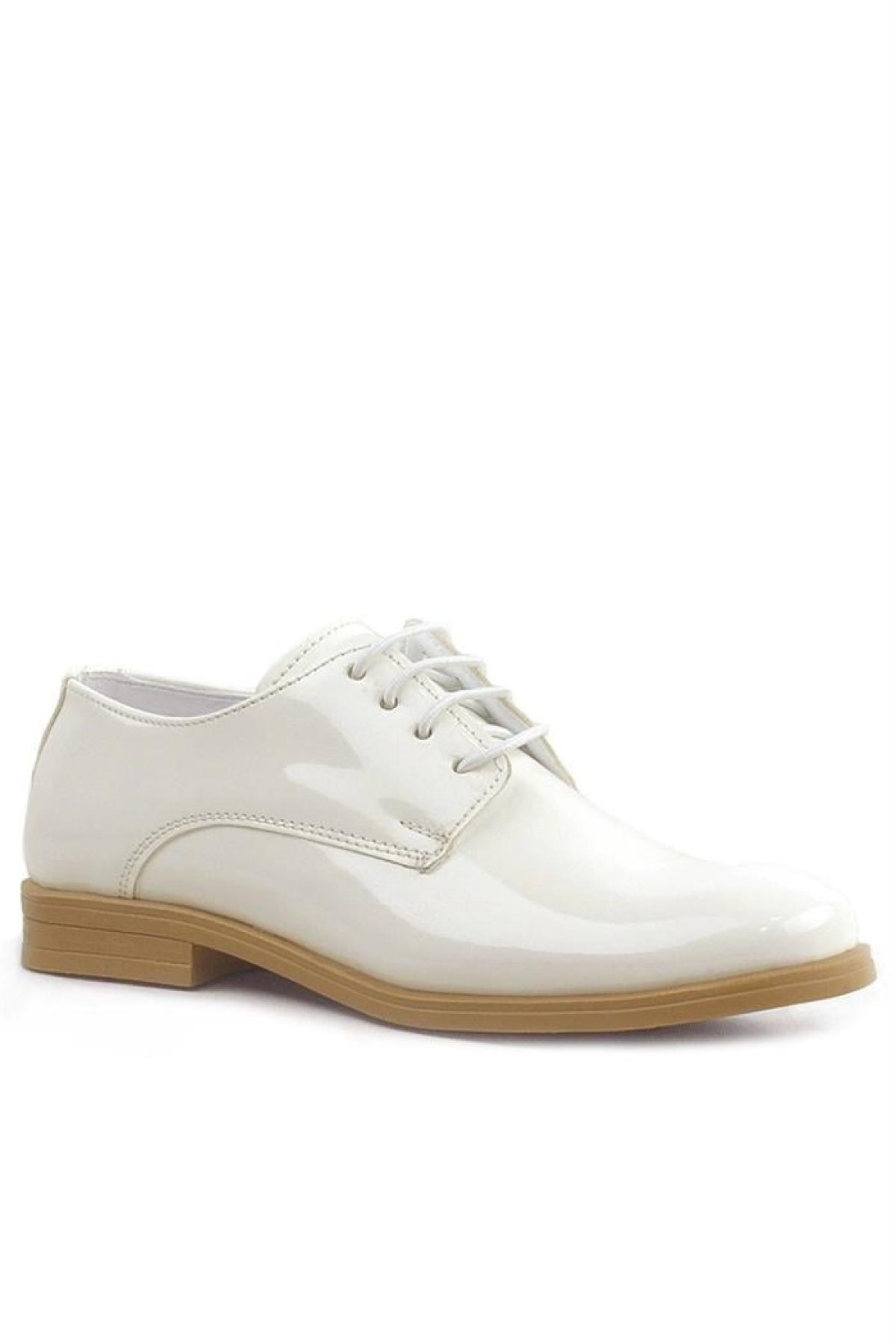 Krem Rugan Bağcıklı Oxford Çocuk Okul Ayakkabısı - Görsel 3
