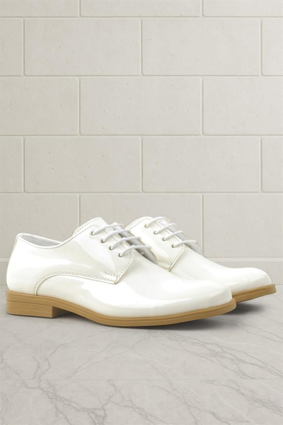 Krem Rugan Bağcıklı Oxford Çocuk Okul Ayakkabısı - Görsel 2