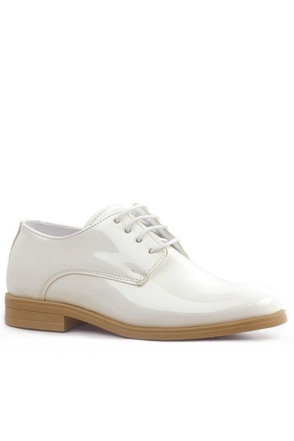 Krem Rugan Bağcıklı Oxford Çocuk Okul Ayakkabısı - Görsel 3