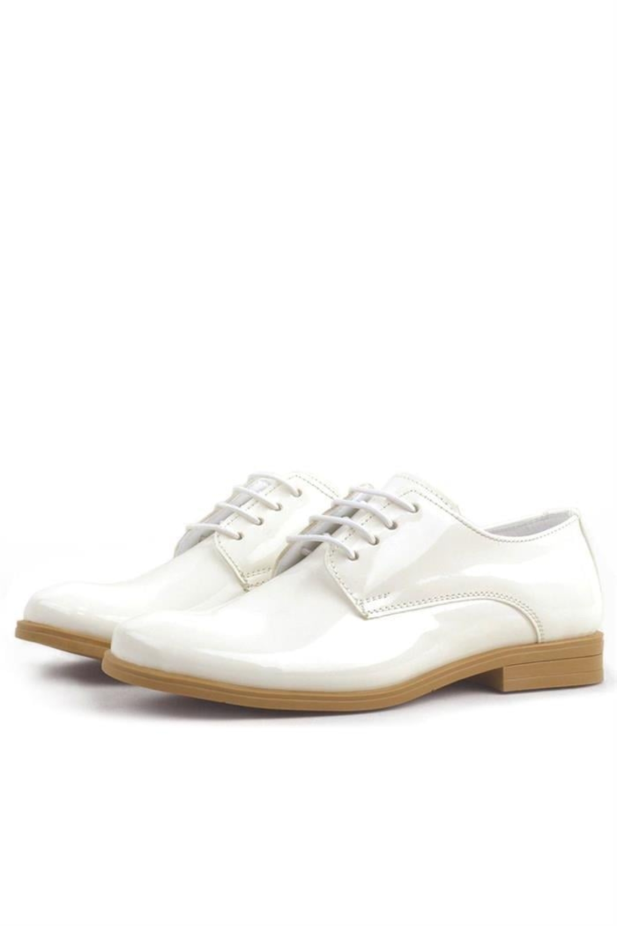 Krem Rugan Bağcıklı Oxford Çocuk Okul Ayakkabısı - Görsel 5