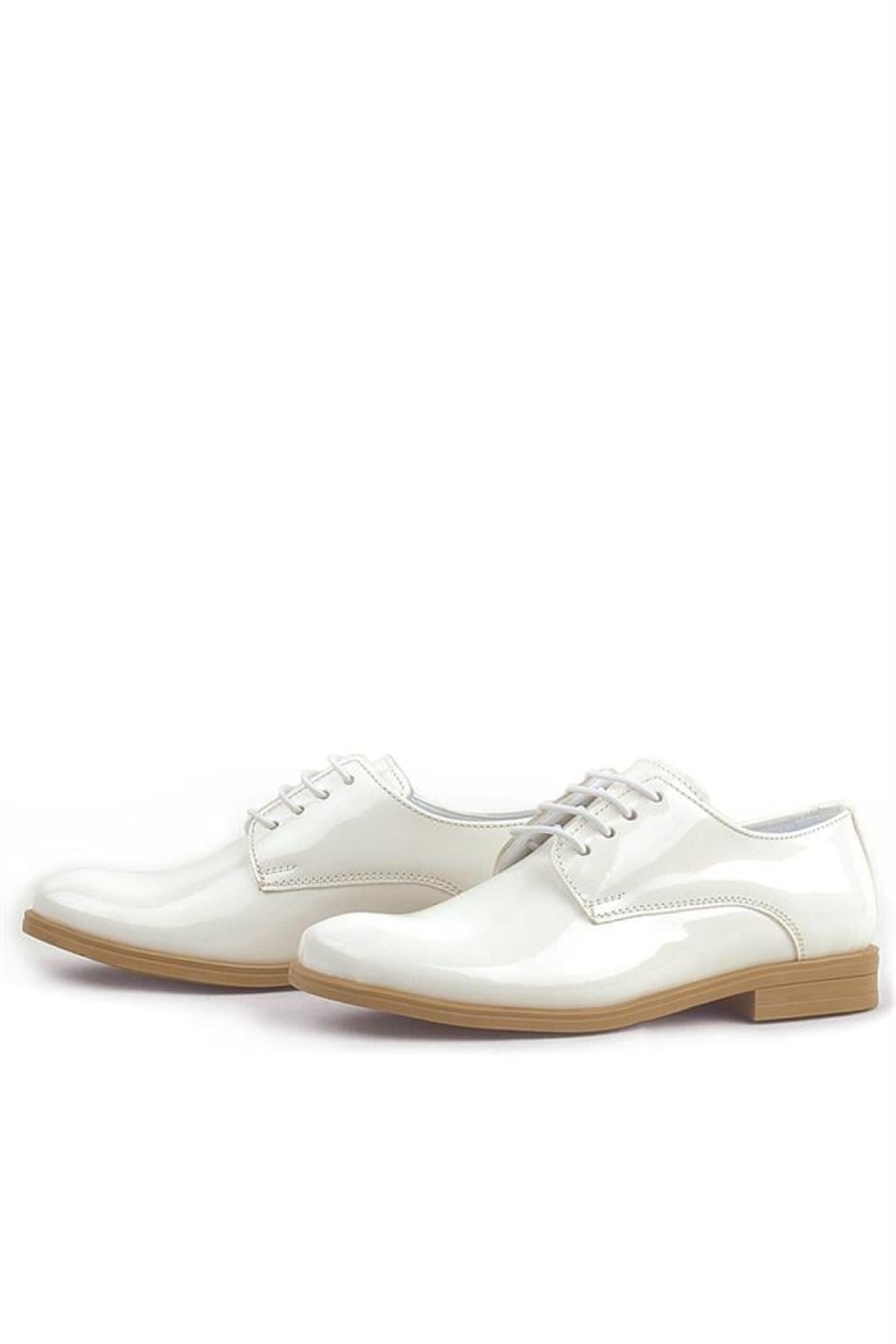 Krem Rugan Bağcıklı Oxford Çocuk Okul Ayakkabısı - Görsel 6