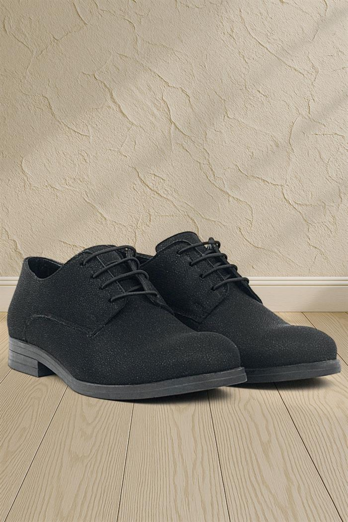 Siyah Simli Bağcıklı Takım Elbise Klasik Çocuk Ayakkabı - Görsel 2