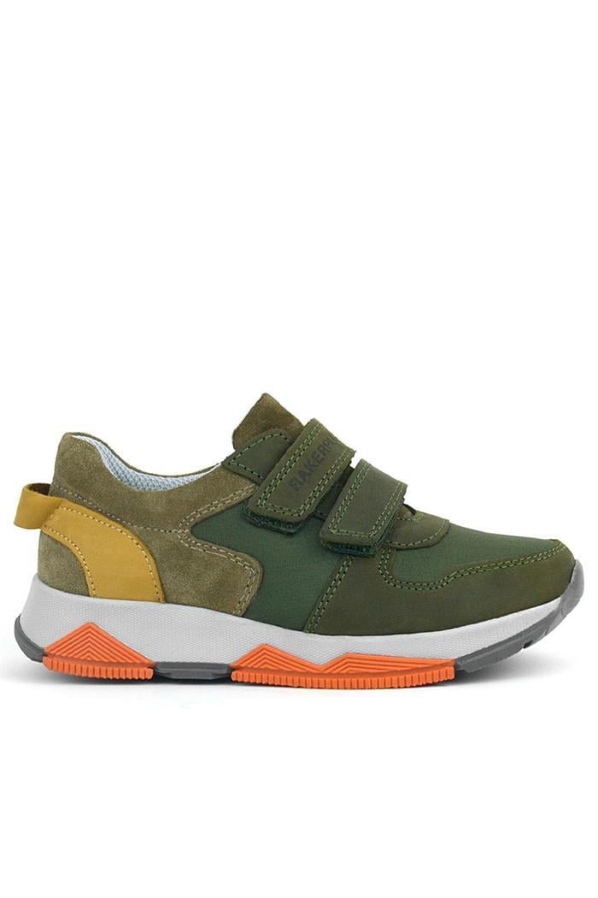 Hakiki Deri Yeşil Çocuk Cırtlı Sneakers Spor Ayakkabı - Görsel 3