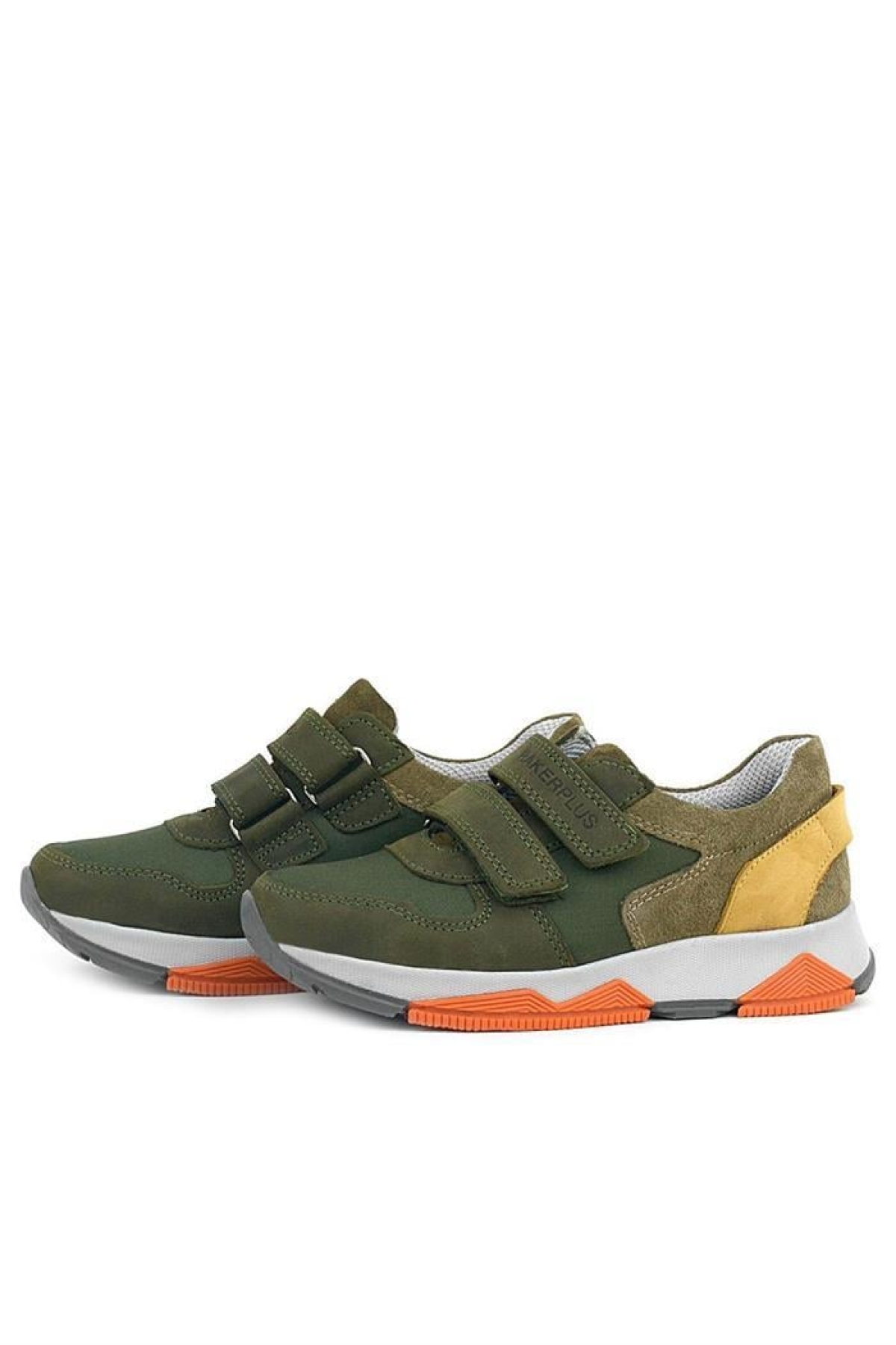 Hakiki Deri Yeşil Çocuk Cırtlı Sneakers Spor Ayakkabı - Görsel 5