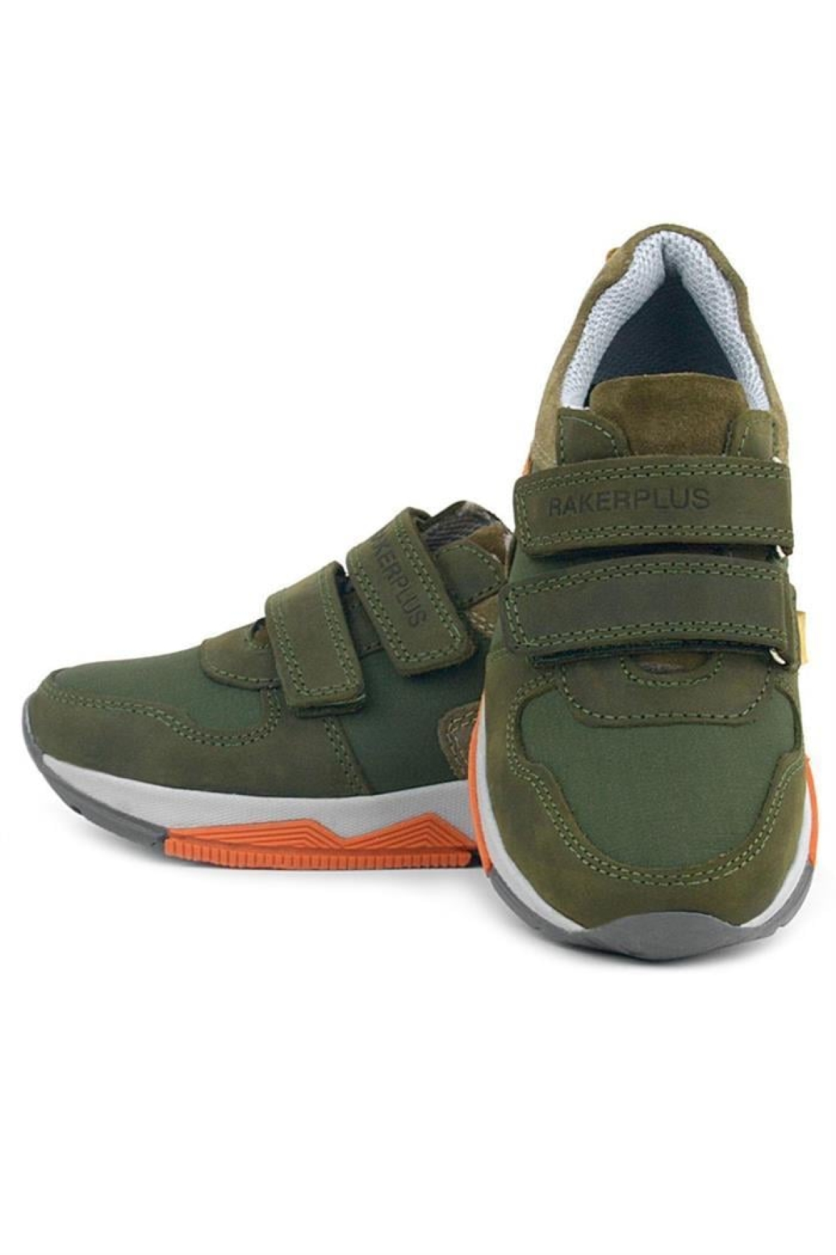 Hakiki Deri Yeşil Çocuk Cırtlı Sneakers Spor Ayakkabı - Görsel 7