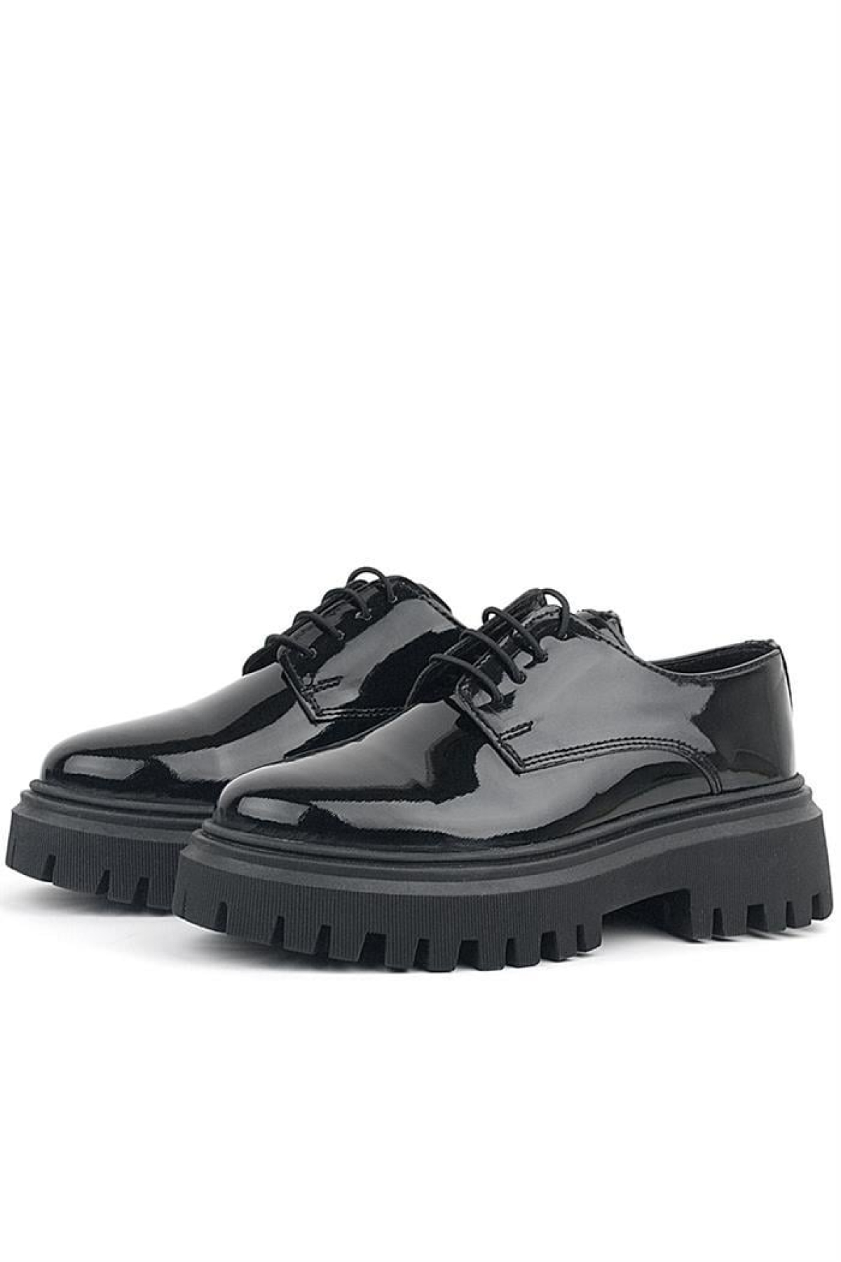 Siyah Rugan Bağcıklı Oxford Günlük Ayakkabı - Görsel 5