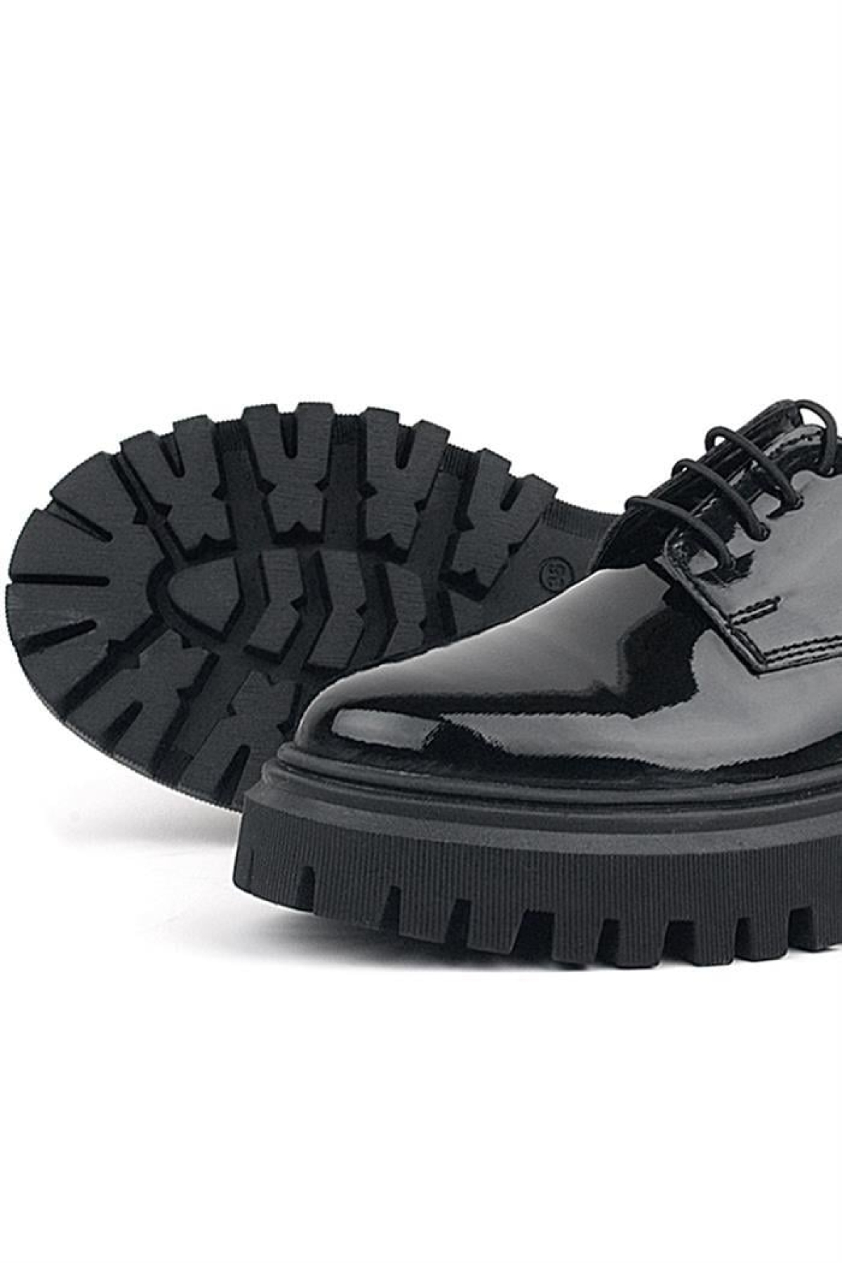 Siyah Rugan Bağcıklı Oxford Günlük Ayakkabı - Görsel 9