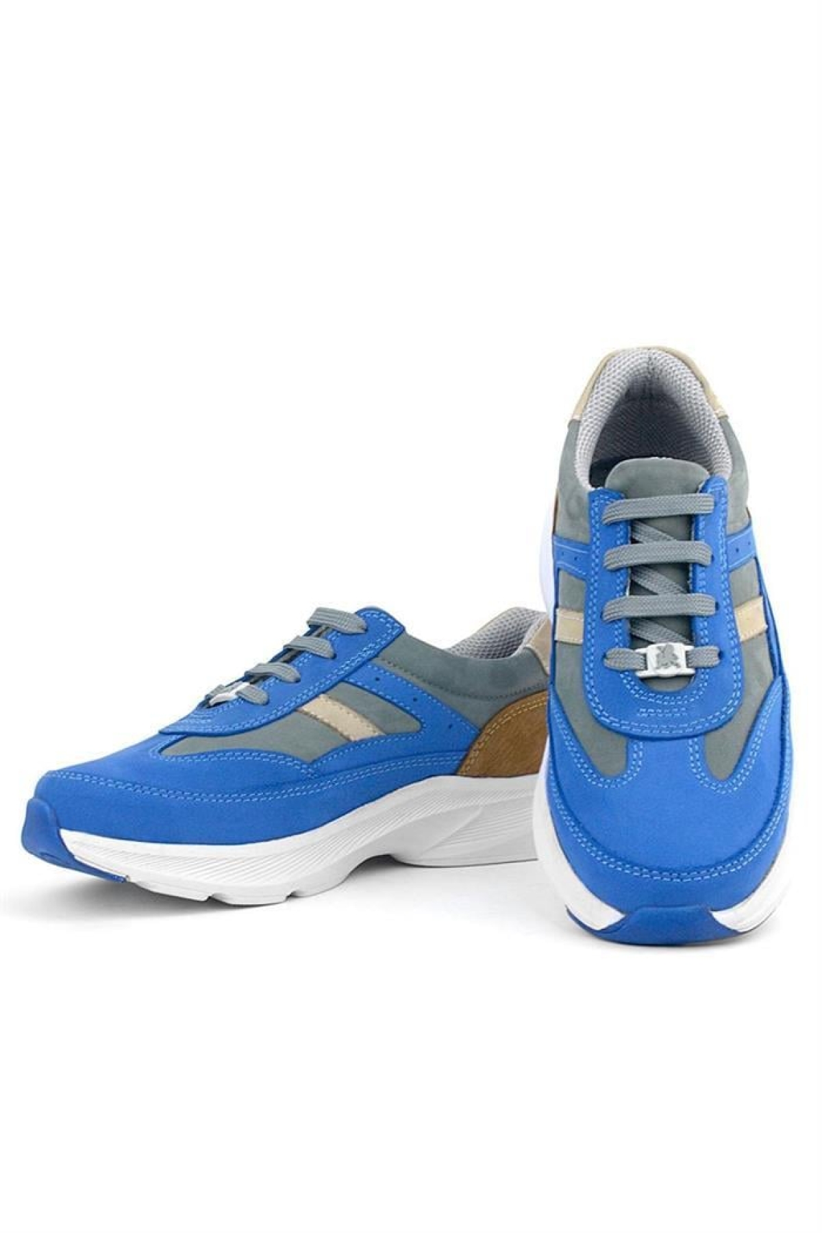 Hakiki Deri Anatomik Saks Mavi Taba Bağcıklı Hafif Çocuk Spor Ayakkabı - Görsel 8