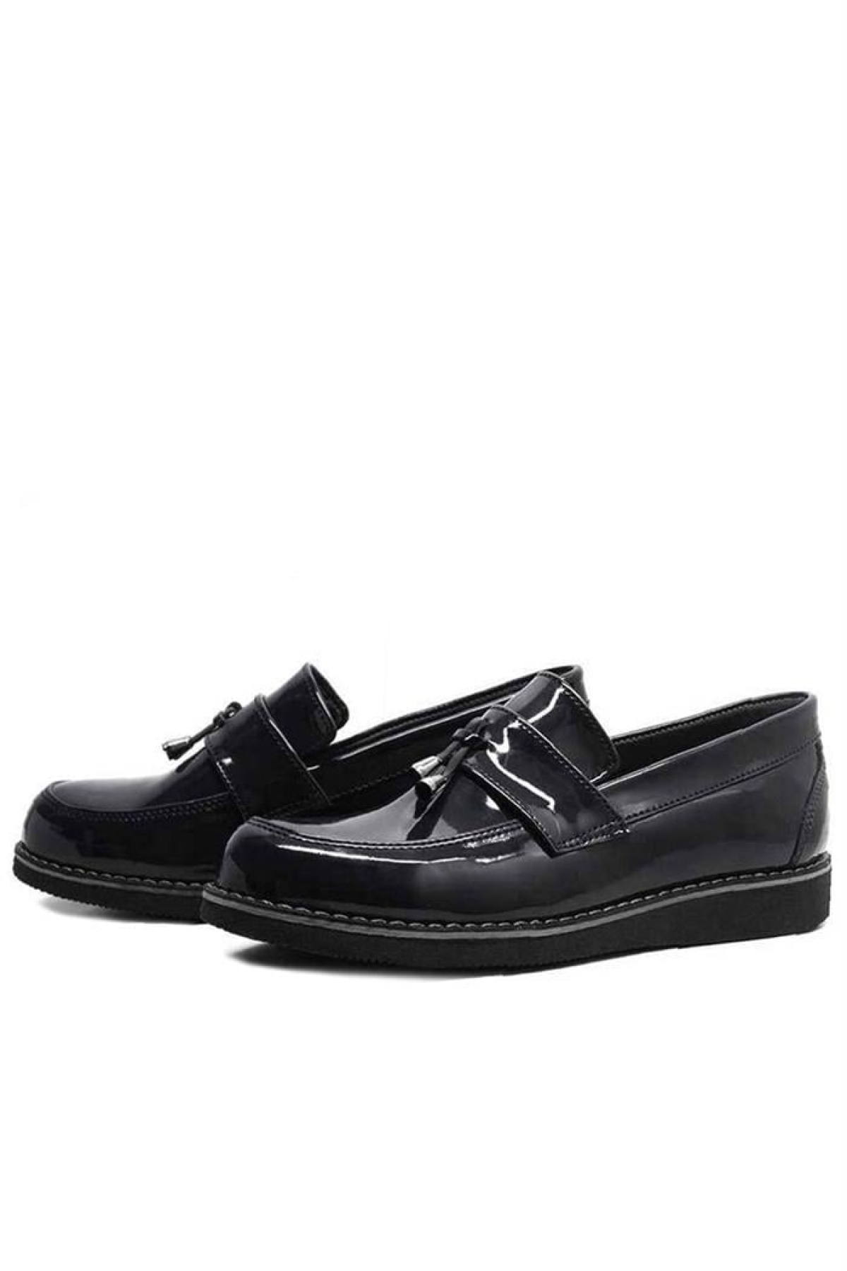 Siyah Rugan Loafer Çocuk Okul Ayakkabı - Görsel 6