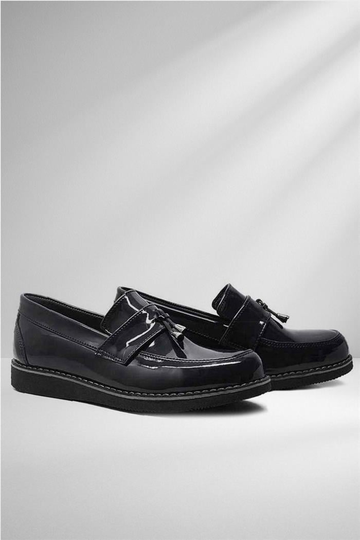 Siyah Rugan Loafer Çocuk Okul Ayakkabı - Görsel 2